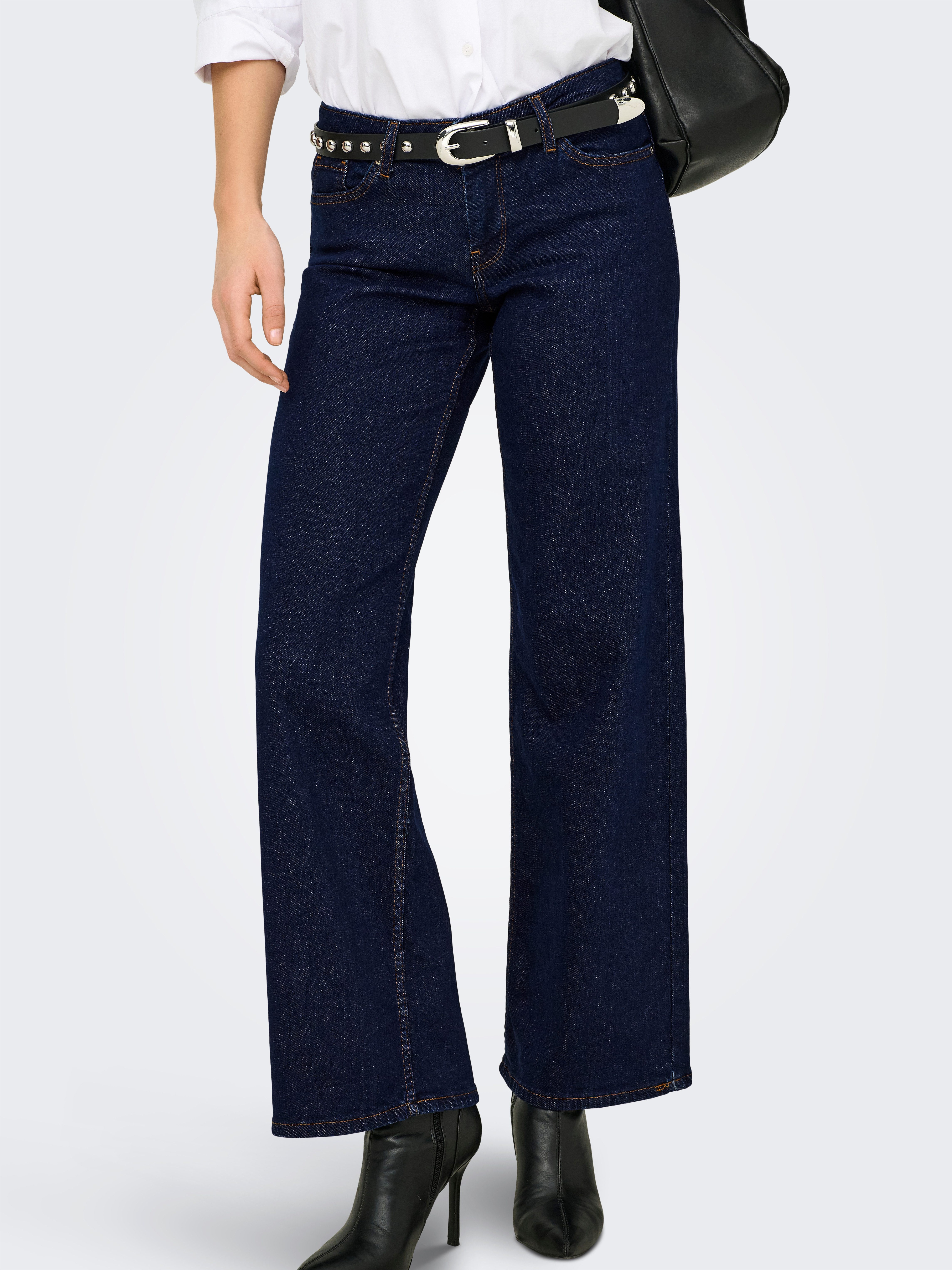ONLY Low-rise-Jeans ONLJUDY-O LW WIDE DNM RINSE TAI966 Baumwollmischung, low waist, wide fit