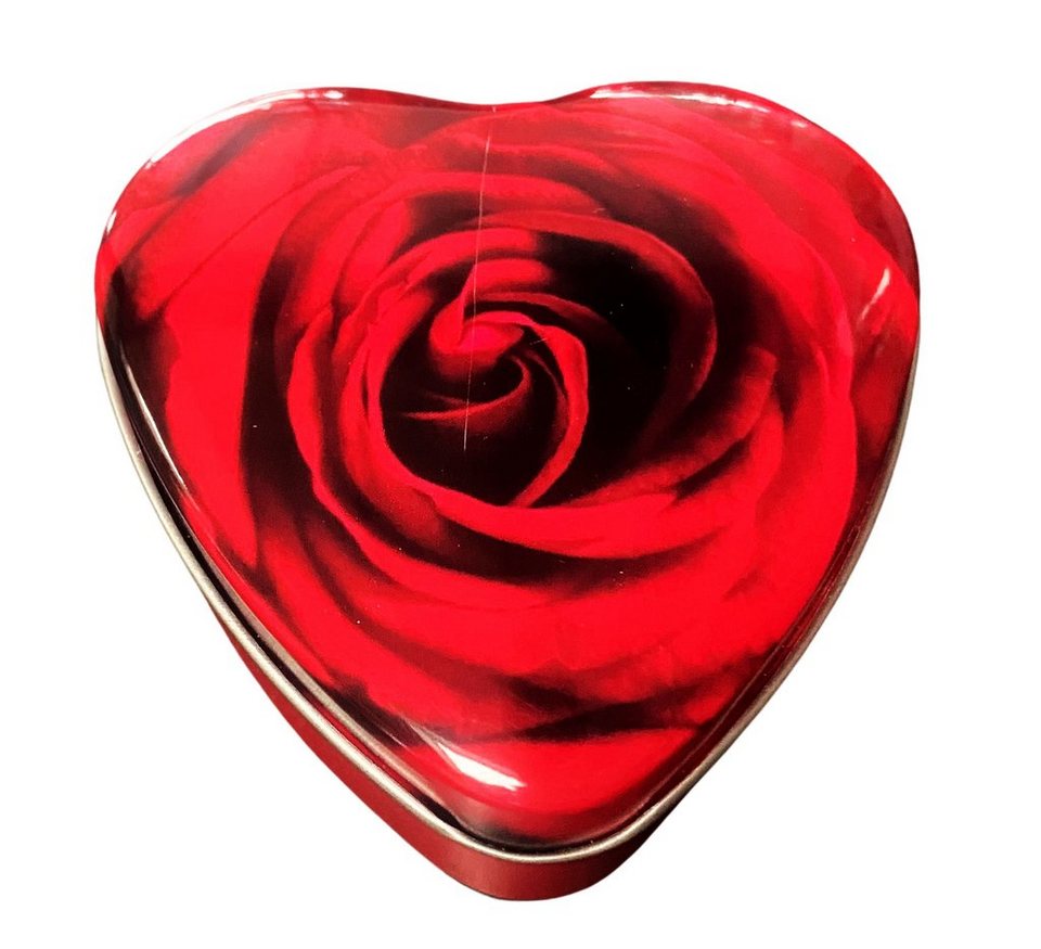 Rungassi Dose 2x Herzdose Geschenkdose Dose Herz Rot mit Rosendruck Metall