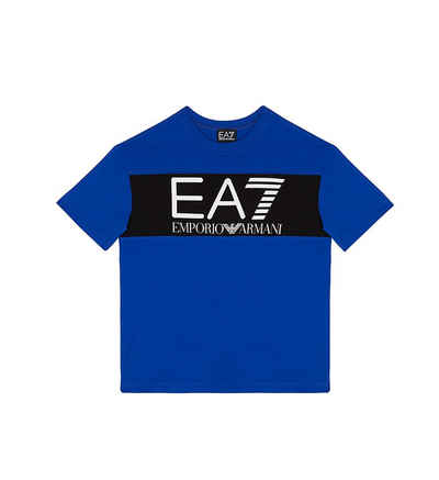 Emporio Armani Print-Shirt EA7 Emporio Armani Kids T-Shirt blau mit großem Logo