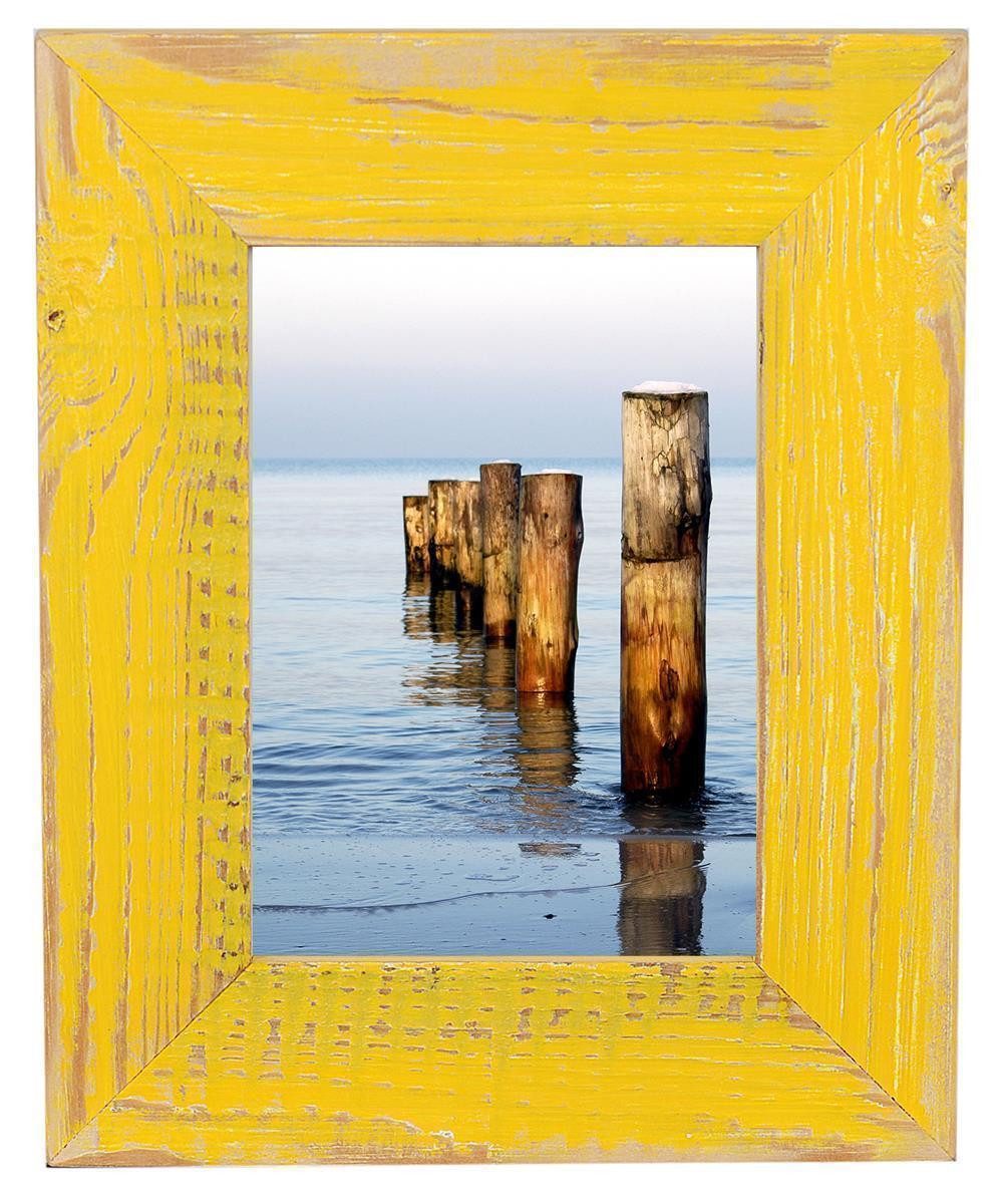 Mein Landhaus Bilderrahmen Mein Landhaus gelbe Altholz-Bilderrahmen