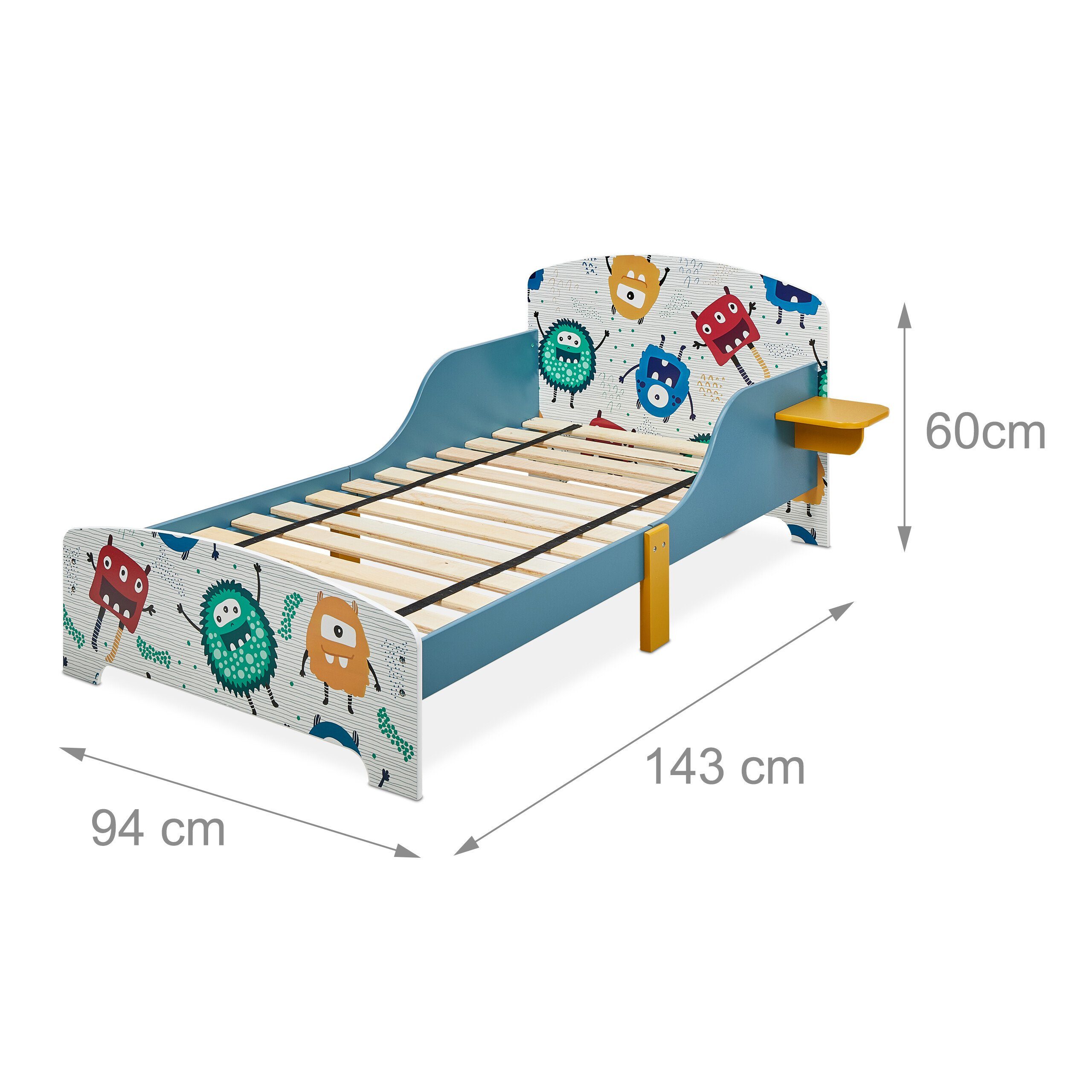 relaxdays children's bed little monsters with storage