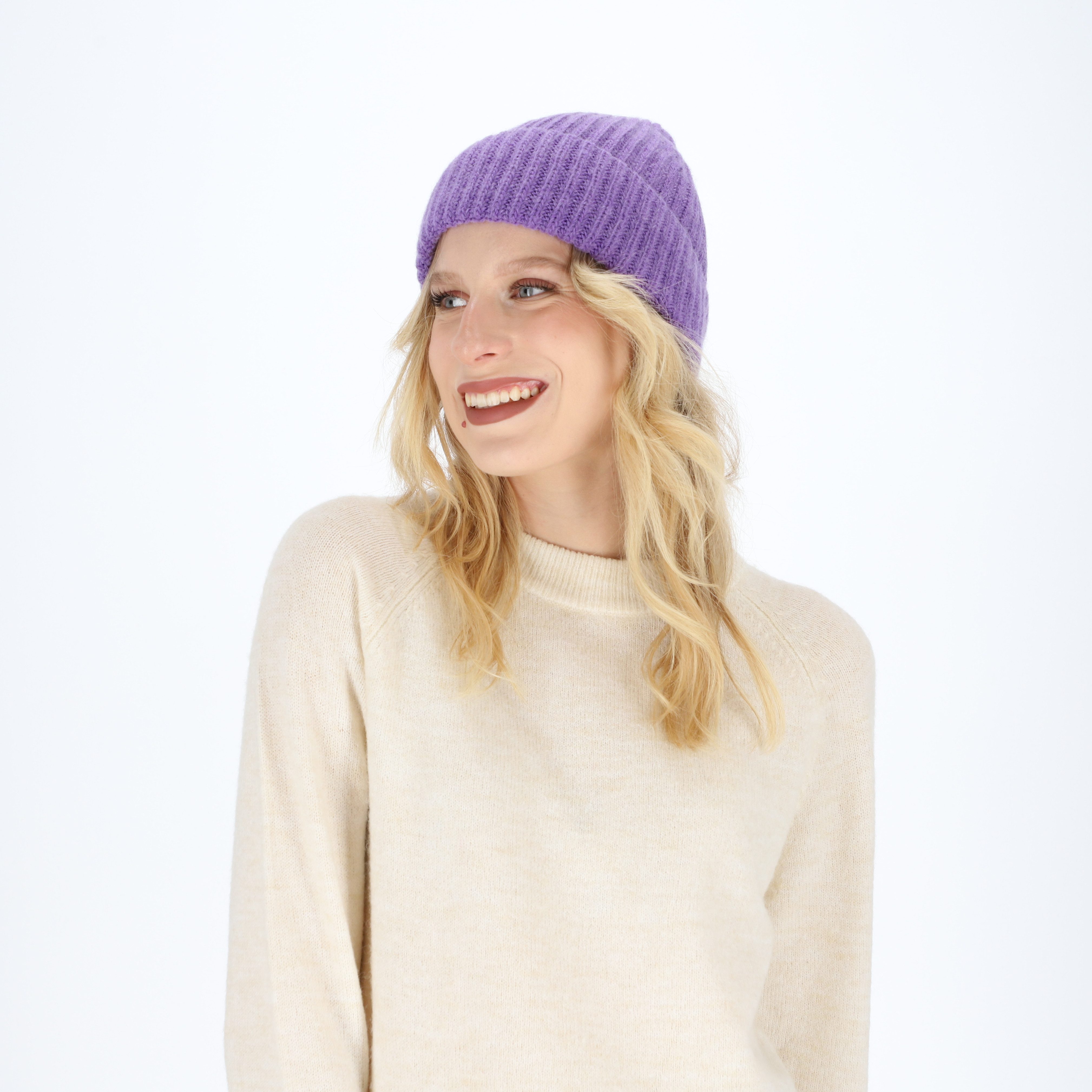 halsüberkopf Accessoires Strickmütze Strickmütze Strickmütze mit breitem Um günstig online kaufen