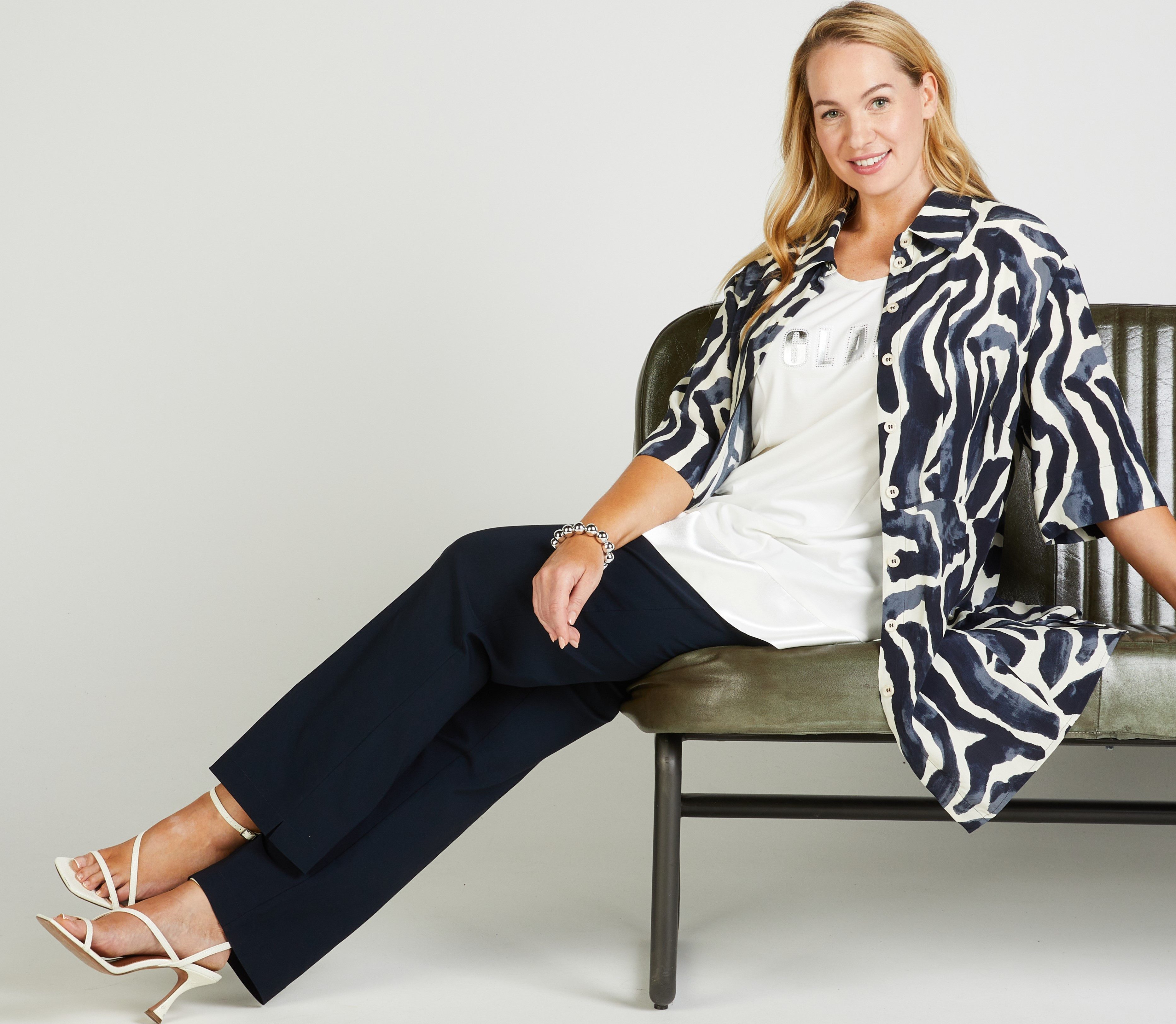 Mona Lisa Longbluse Midnight Blue aus weich fließender Viskose günstig online kaufen