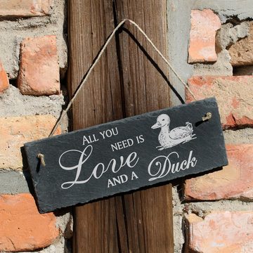 Dekolando Hängedekoration niedliche Ente 22x8cm All you need is Love and a Duck