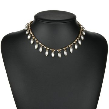 ANLÜDE Charm-Kette Damen Mode Perle Anhänger Halskette (1-tlg)