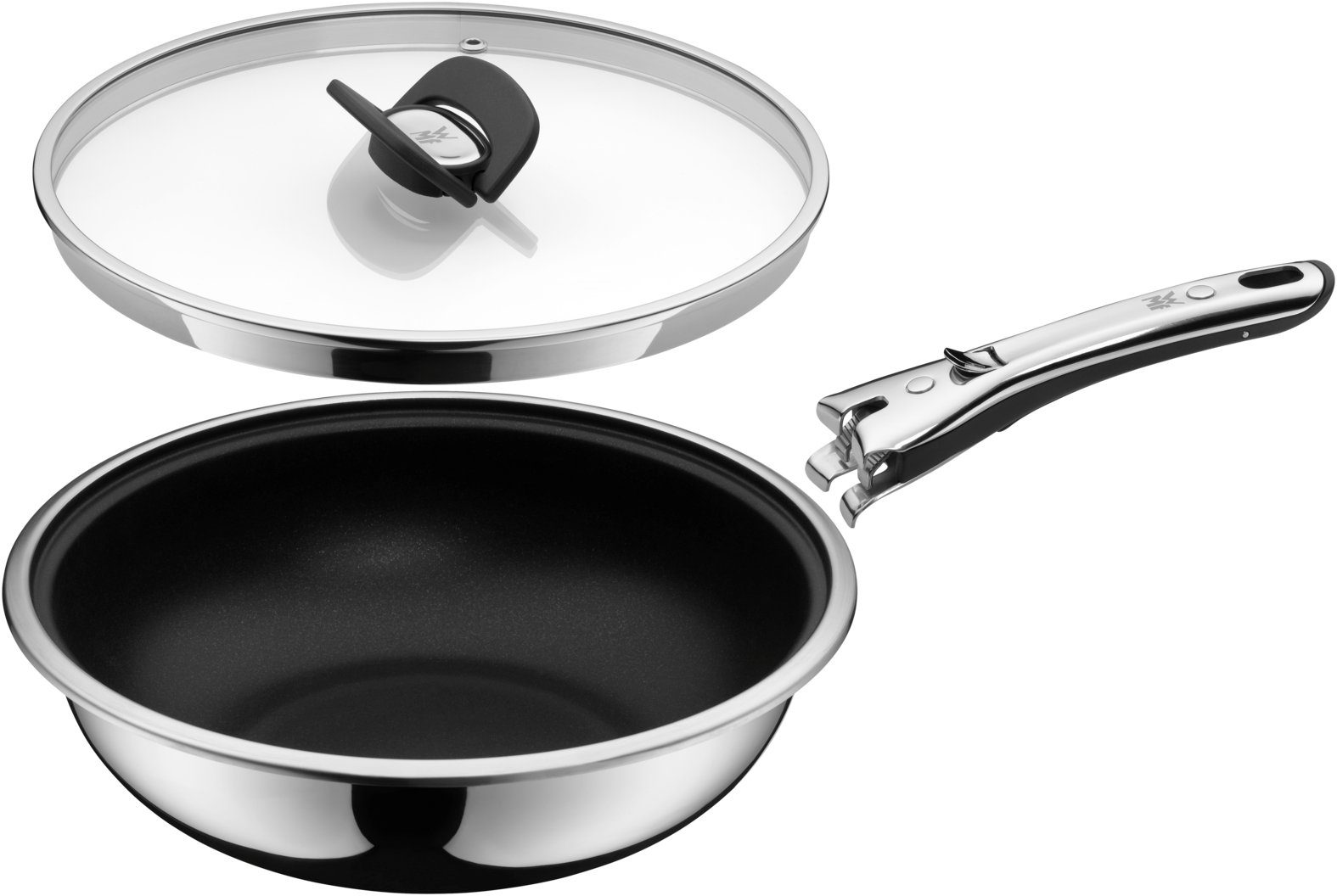 WMF Wok Click&Serve, Rostfreier 18/10 Edelstahl beschichtet, Edelstahl backofenfest ohne (1-tlg), Edelstahlgriff, Wok