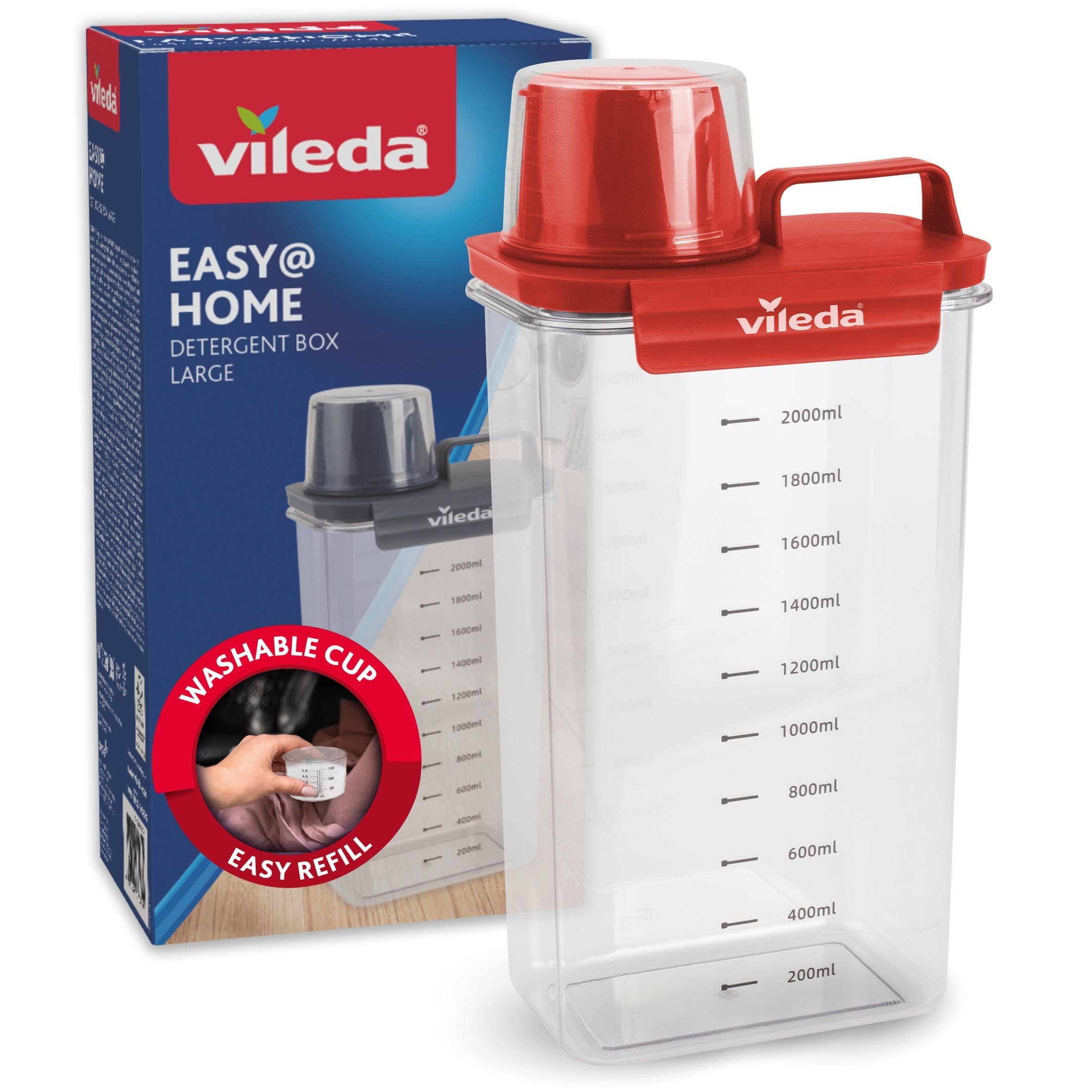 Vileda Aufbewahrungsbox Waschmittelbox 2300ml rot (Set), günstig online kaufen