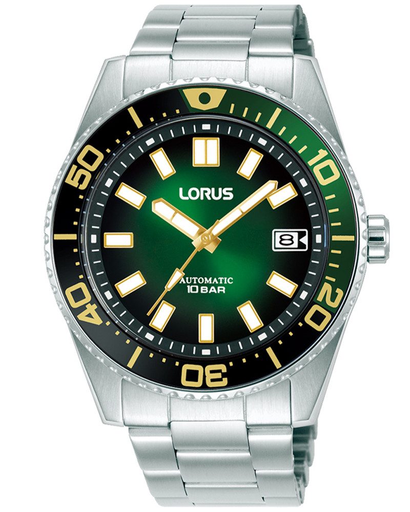 LORUS Automatikuhr RU425AX9, Armbanduhr, Herrenuhr, Mechanische Uhr, Edelstahlarmband, analog, Tag