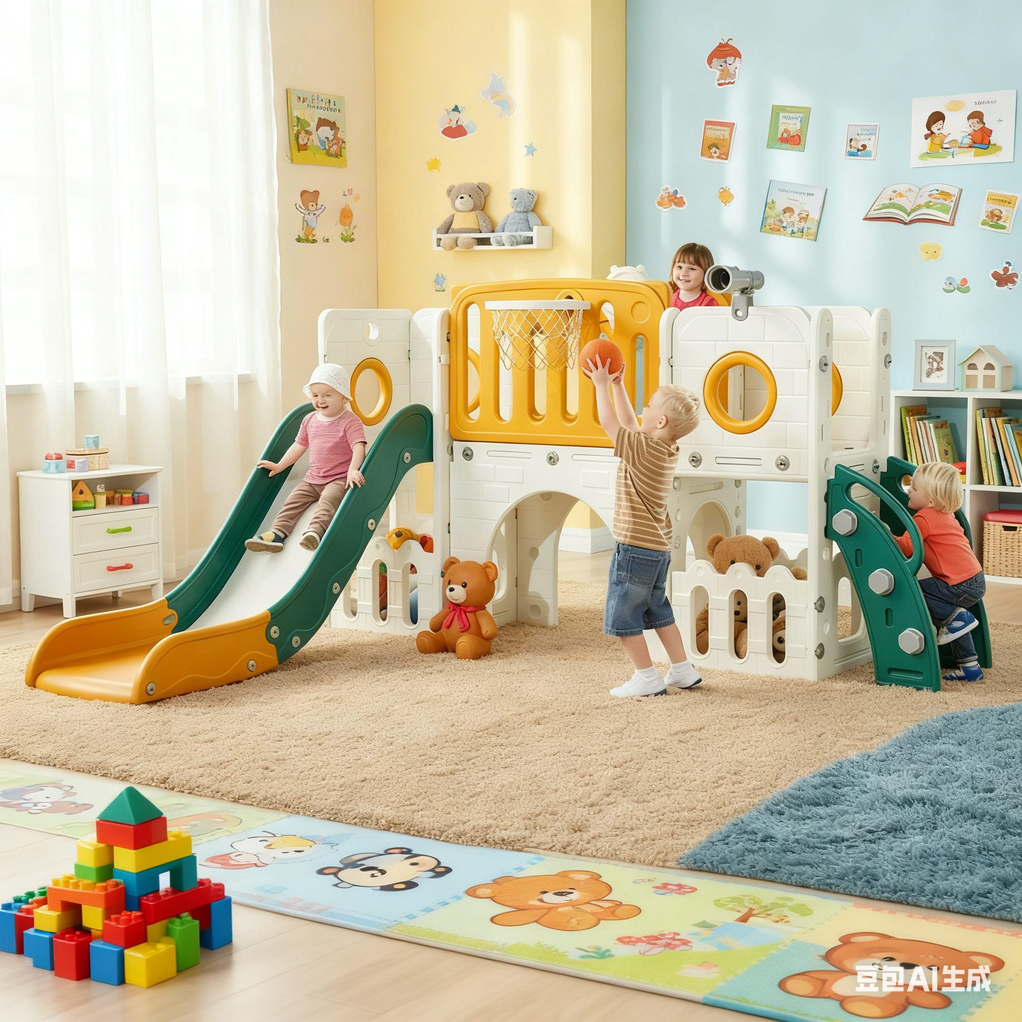 TLGREEN Rutsche, 9 in 1 Kinderrutsche, Kinder Rutsche mit Klettergerüst, (I günstig online kaufen
