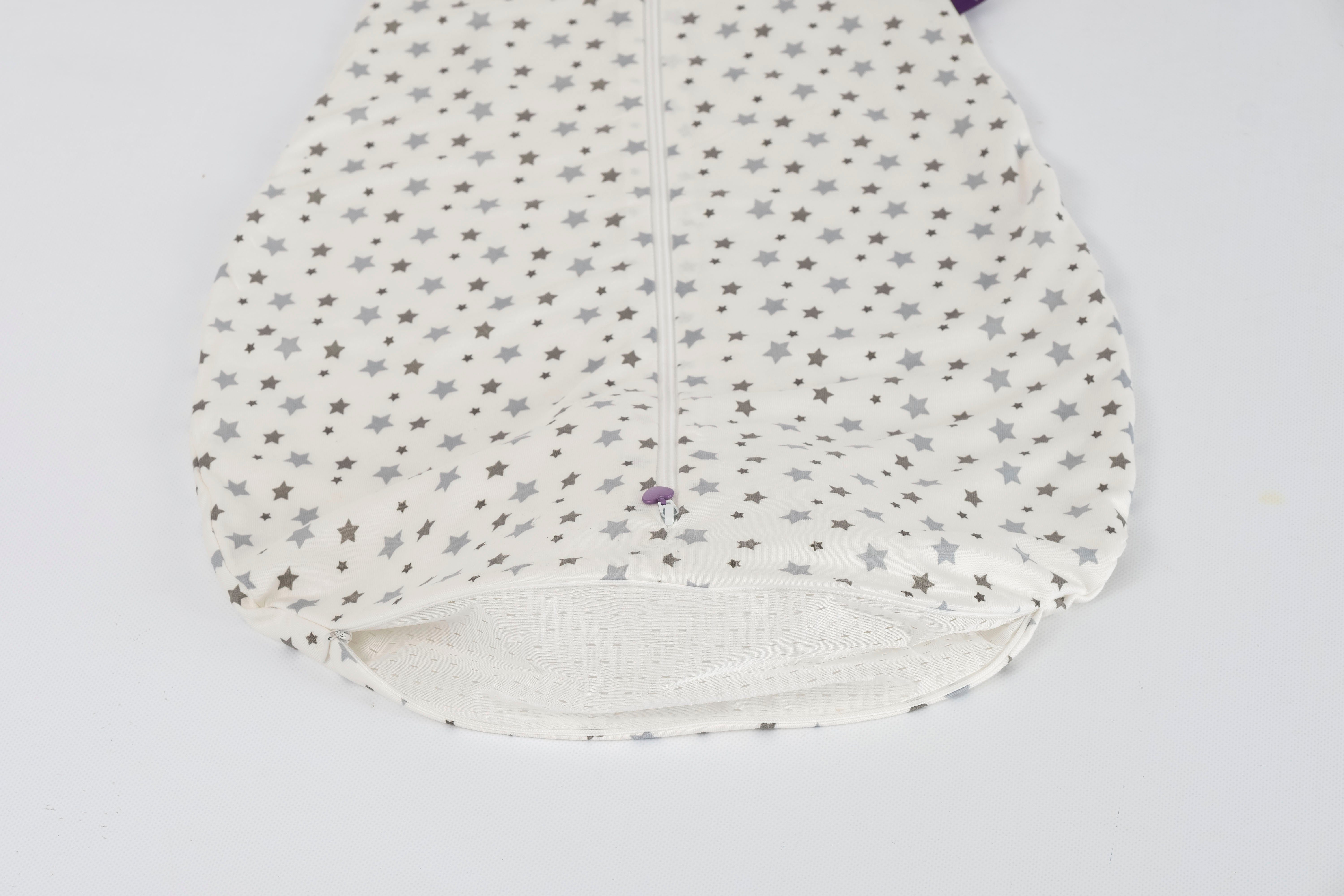 Träumeland Babyschlafsack Sommerschlafsack LIEBMICH TENCEL™, Design weiß mit grauen Sternen (1 tlg)