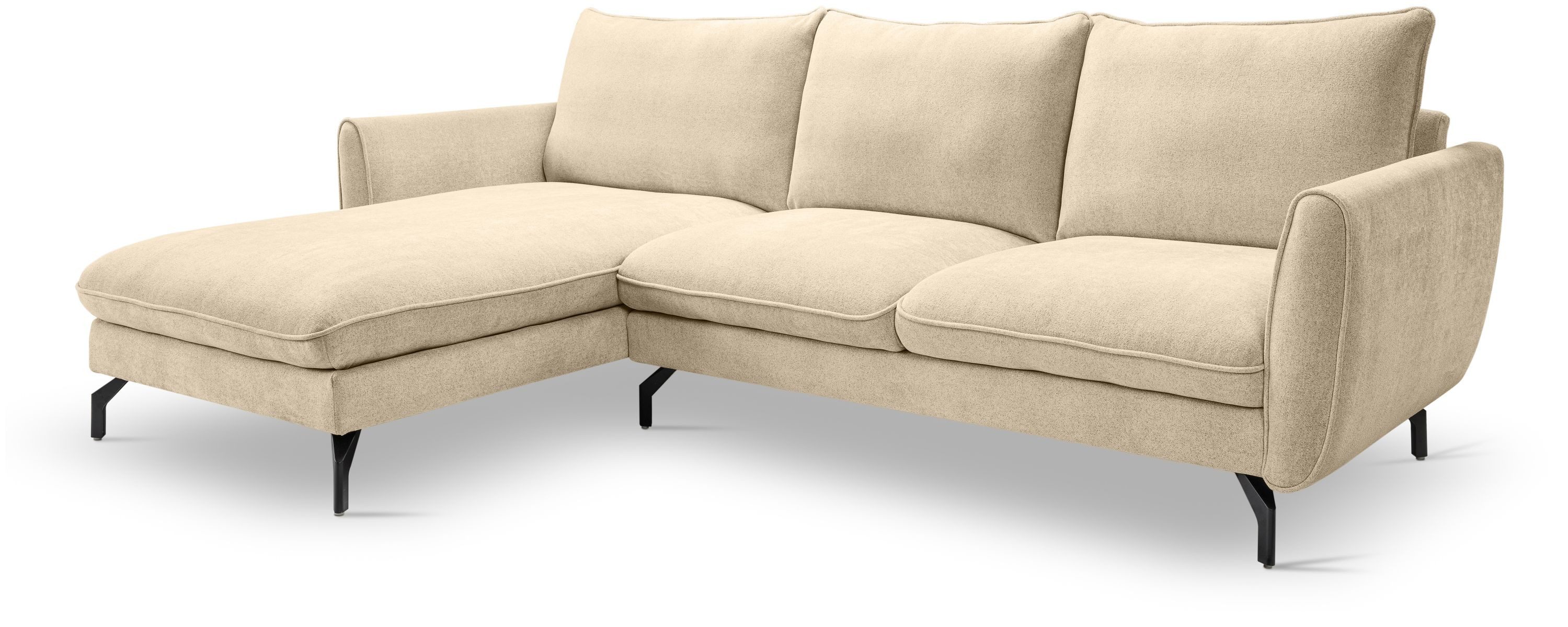 xonox.home Ecksofa, in L-Form Recamiere links aus Webstoff in beige B/H/T: 259x87x165cm