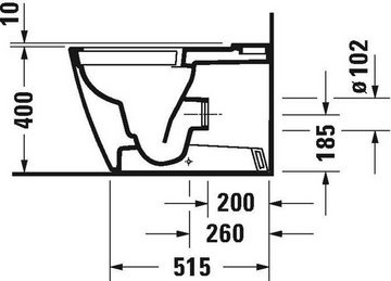 Duravit WC-Komplettset DU Stand-WC Kombi 650mm Viu, Weiß rimles