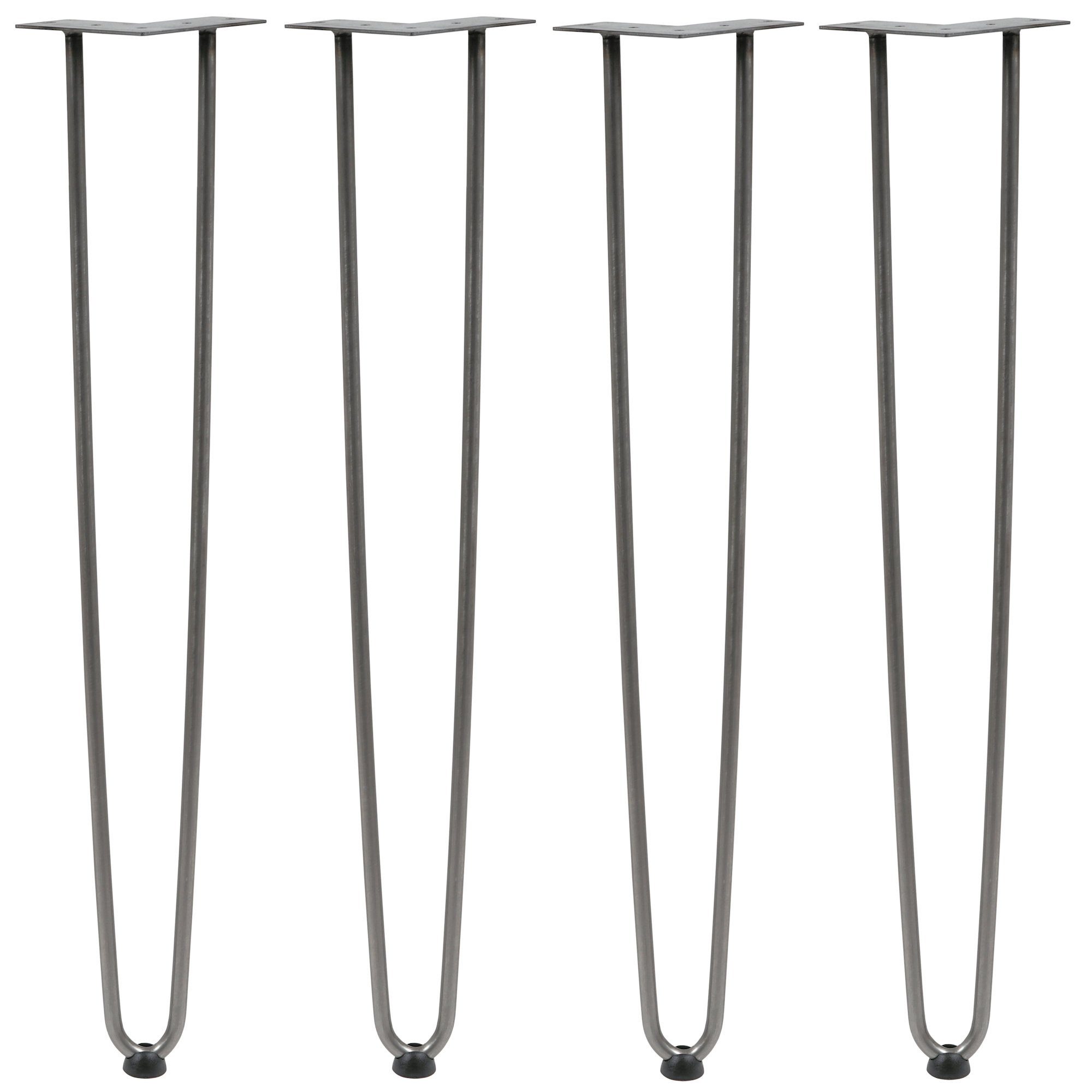 Zelsius Tischbein 4er Set Hairpin Legs, 71 cm, Rohstahl, 2 Streben Tischbeine
