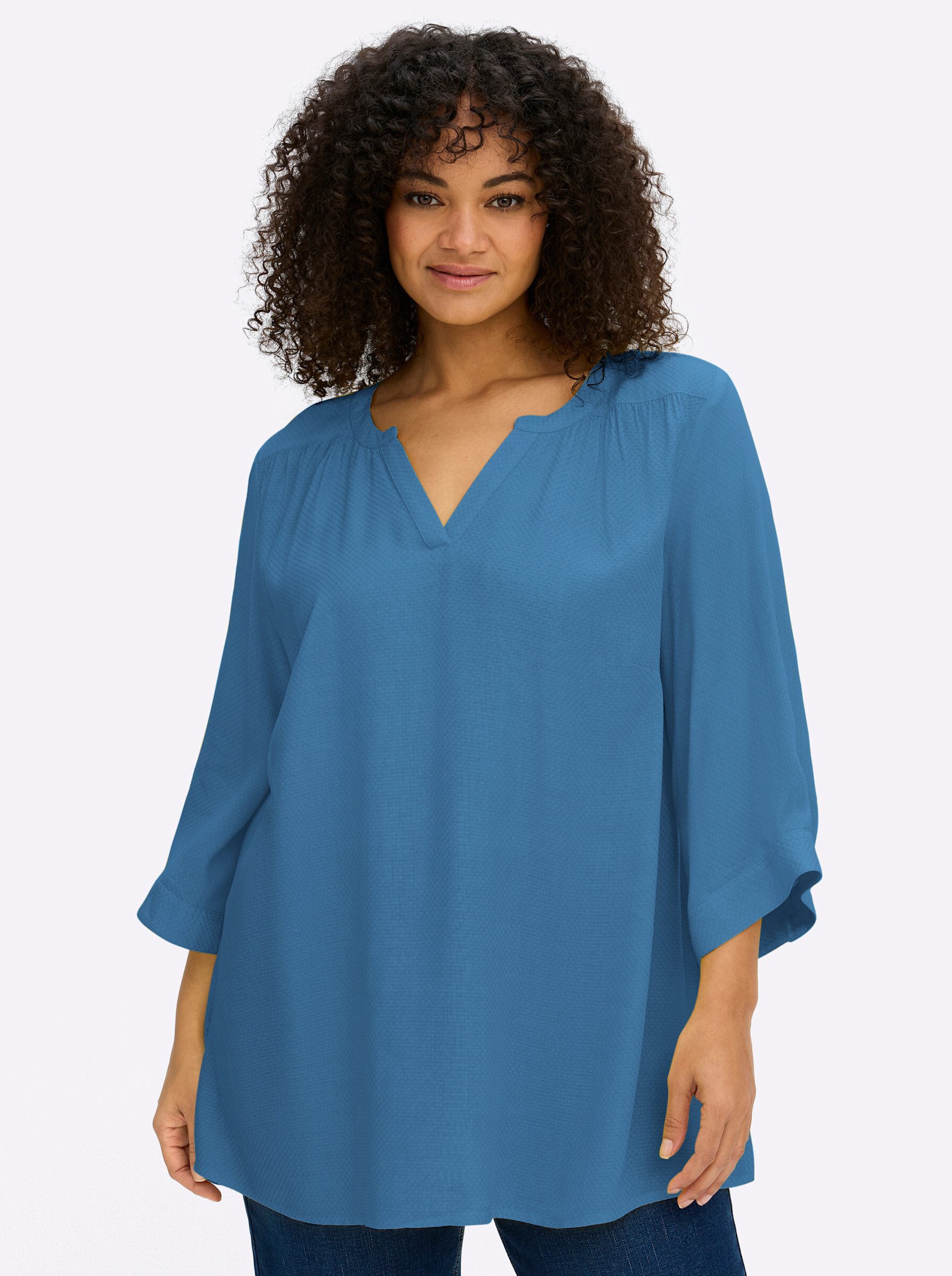Klassische Bluse Tunika 3/4-Arm