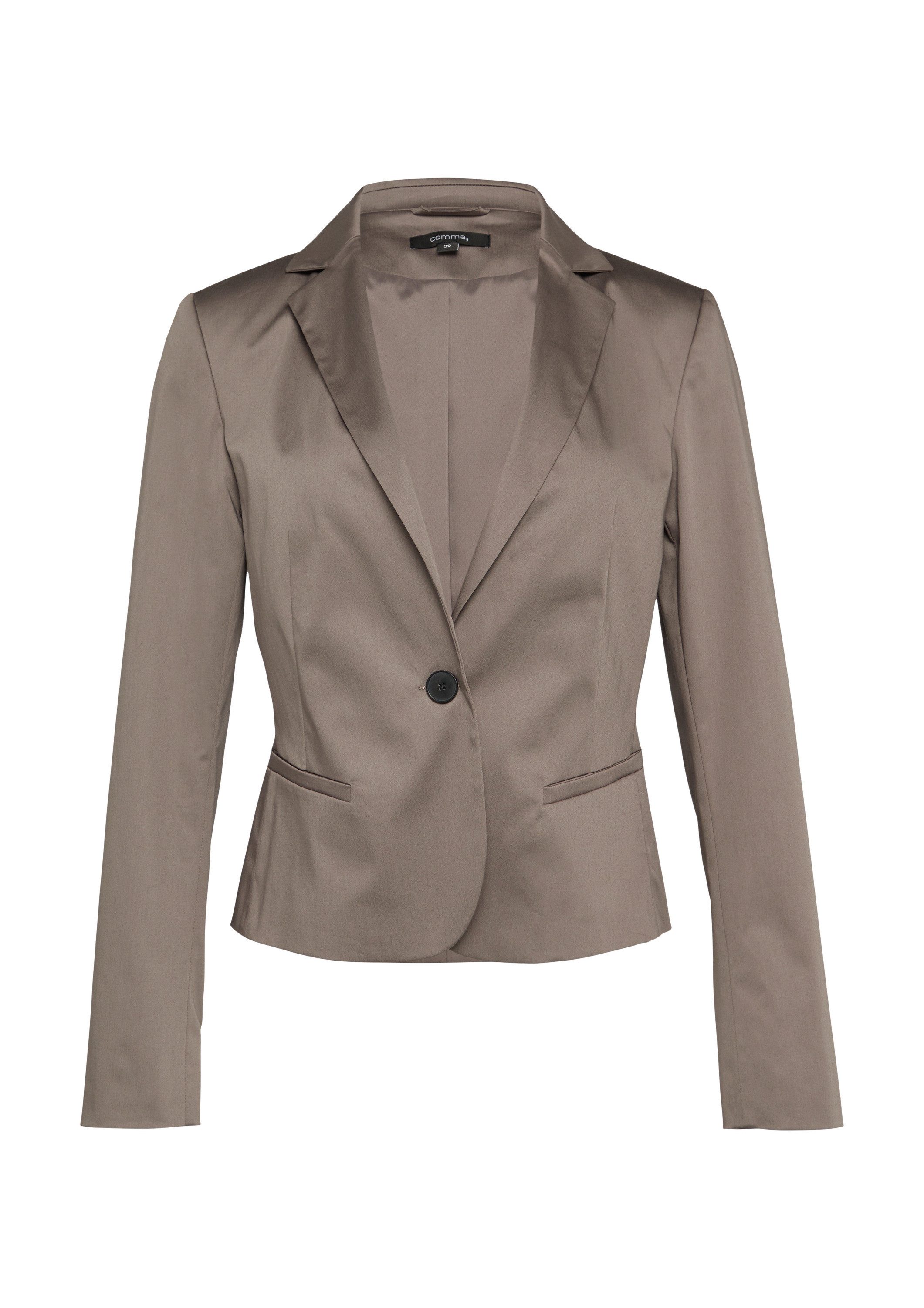 comma Jackenblazer Indoor-Blazer Taillierter Blazer aus Baumwollstretch