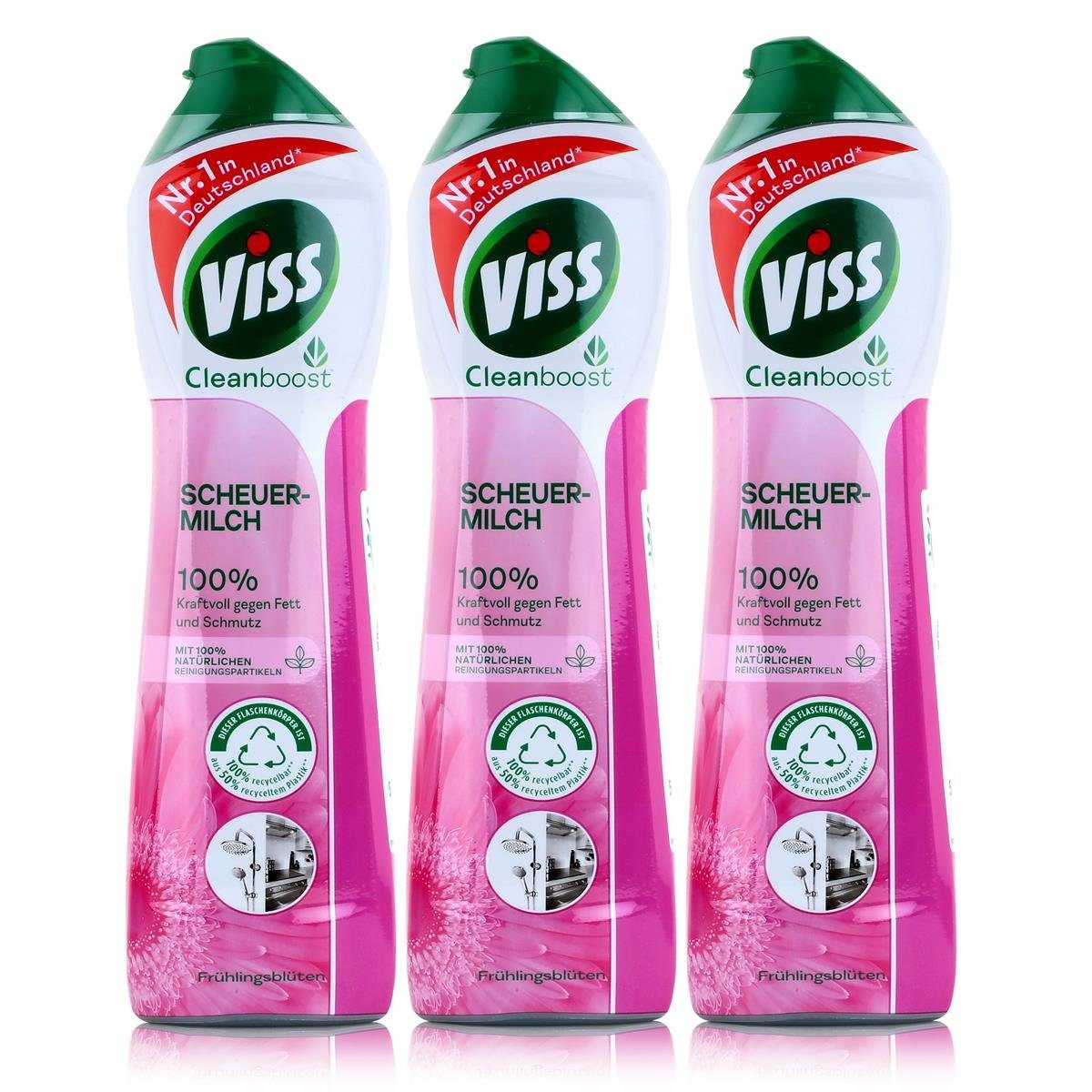 Viss Viss Cleanboost Scheuer-Milch Frühlingsblüten 500ml (3er Pack) Allzweckreiniger