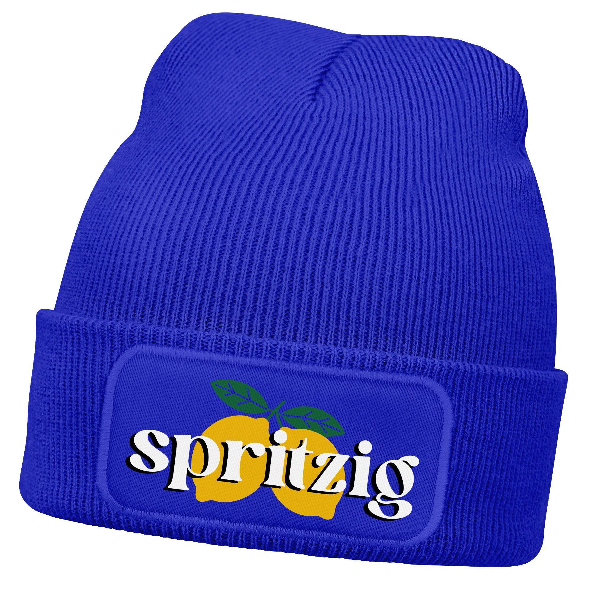 Strickmütze Damen Beanie Patch Aufdruck Spritzig Zitronen Strickmütze mit Spruch