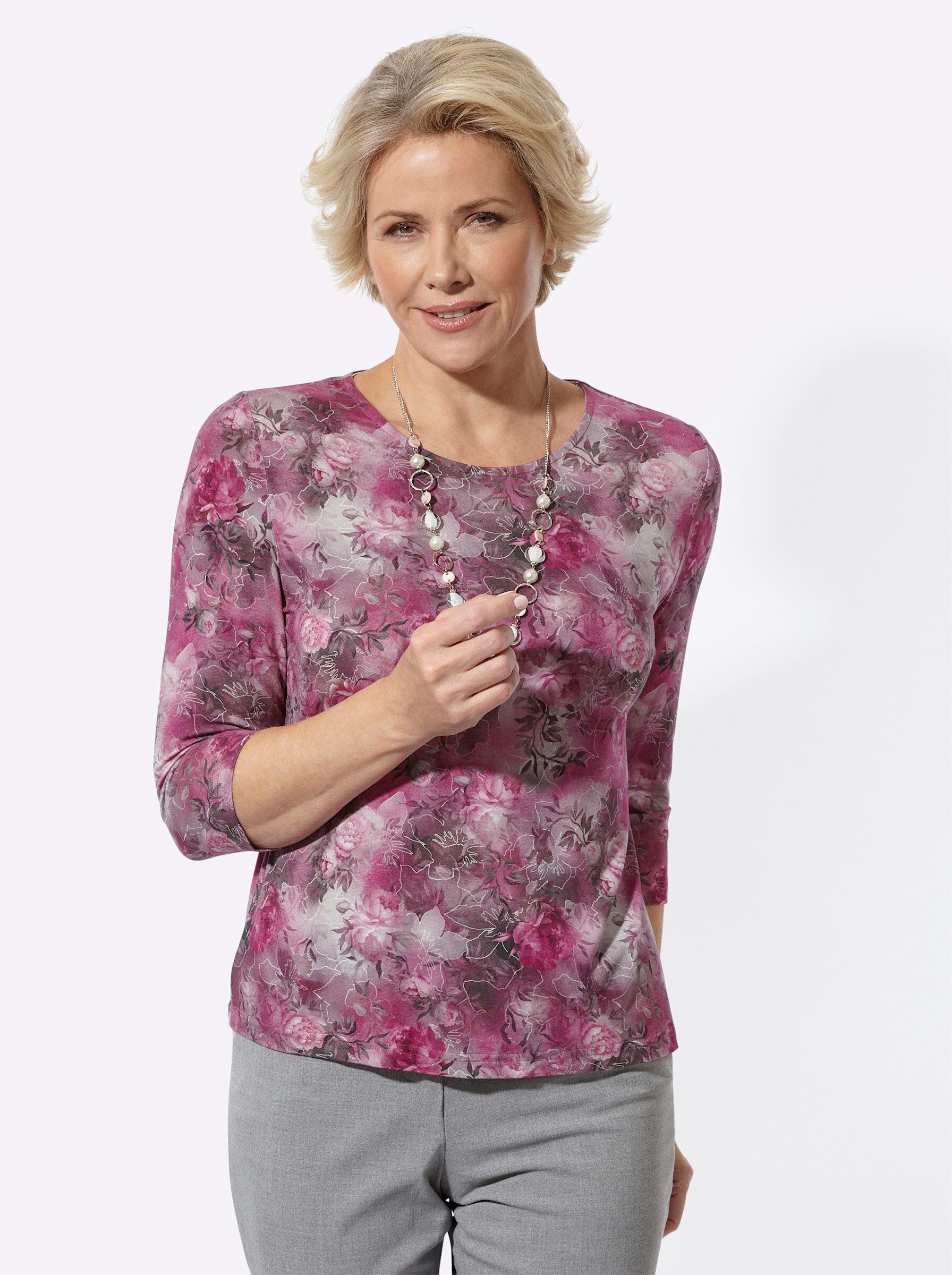 T-Shirt Rundhals-Shirt 3/4-Arm