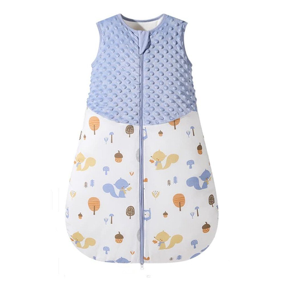 XDeer Babyschlafsack Baby Schlafsack Unisex tragbare Decke Swaddle für Neugeborene, weiche Baumwolle ärmellos Schlafsack mit Doppel-Reißverschluss(S/M/L)