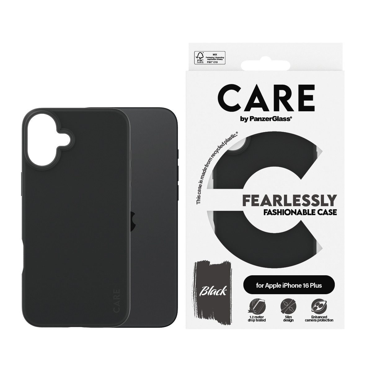 CARE by PanzerGlass Handyhülle Fearlessly Fashionable Case für Apple iPhone 16 Plus, Backcover, Schutzhülle, Handyschutzhülle, Case, Schutzcase, stoßfest