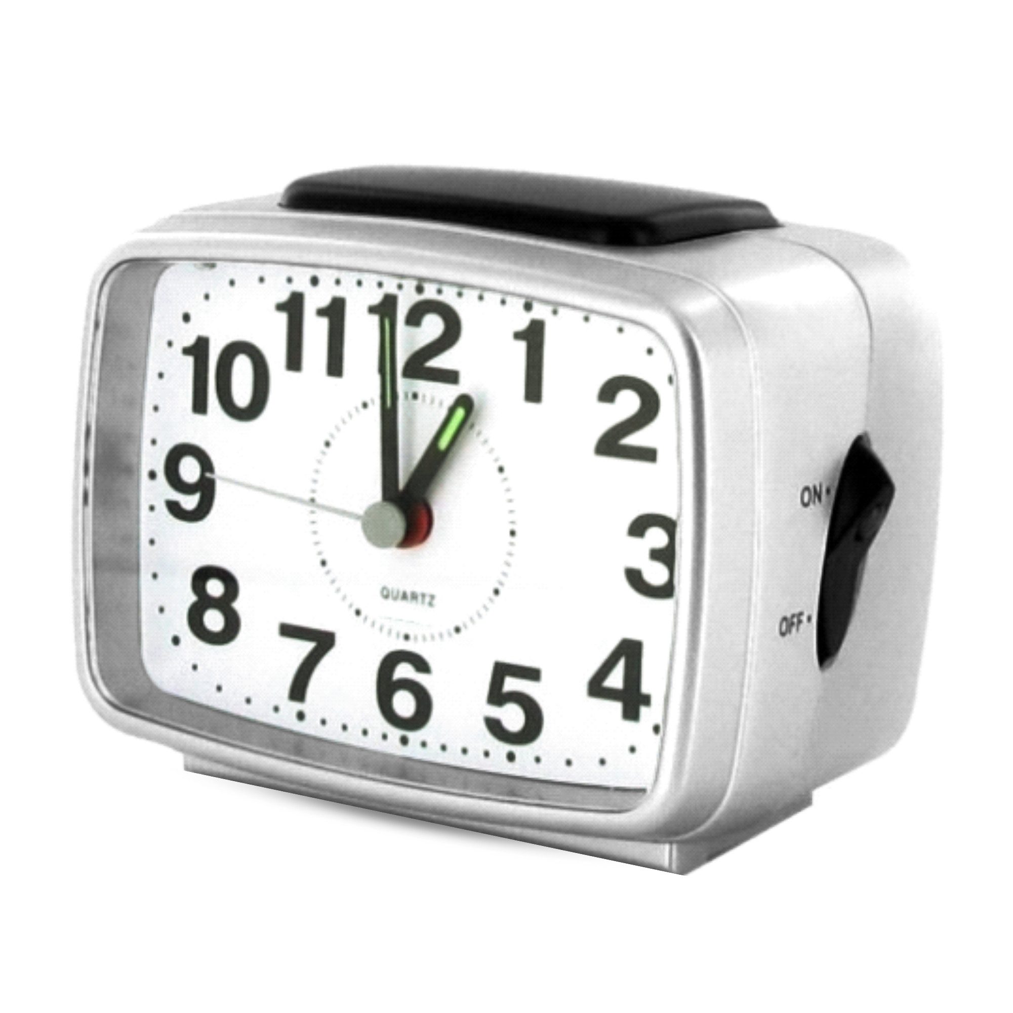 Miraval Quarzwecker Analoger Wecker Grau große Ziffern Große Zahlen, Snooze & Beleuchtung
