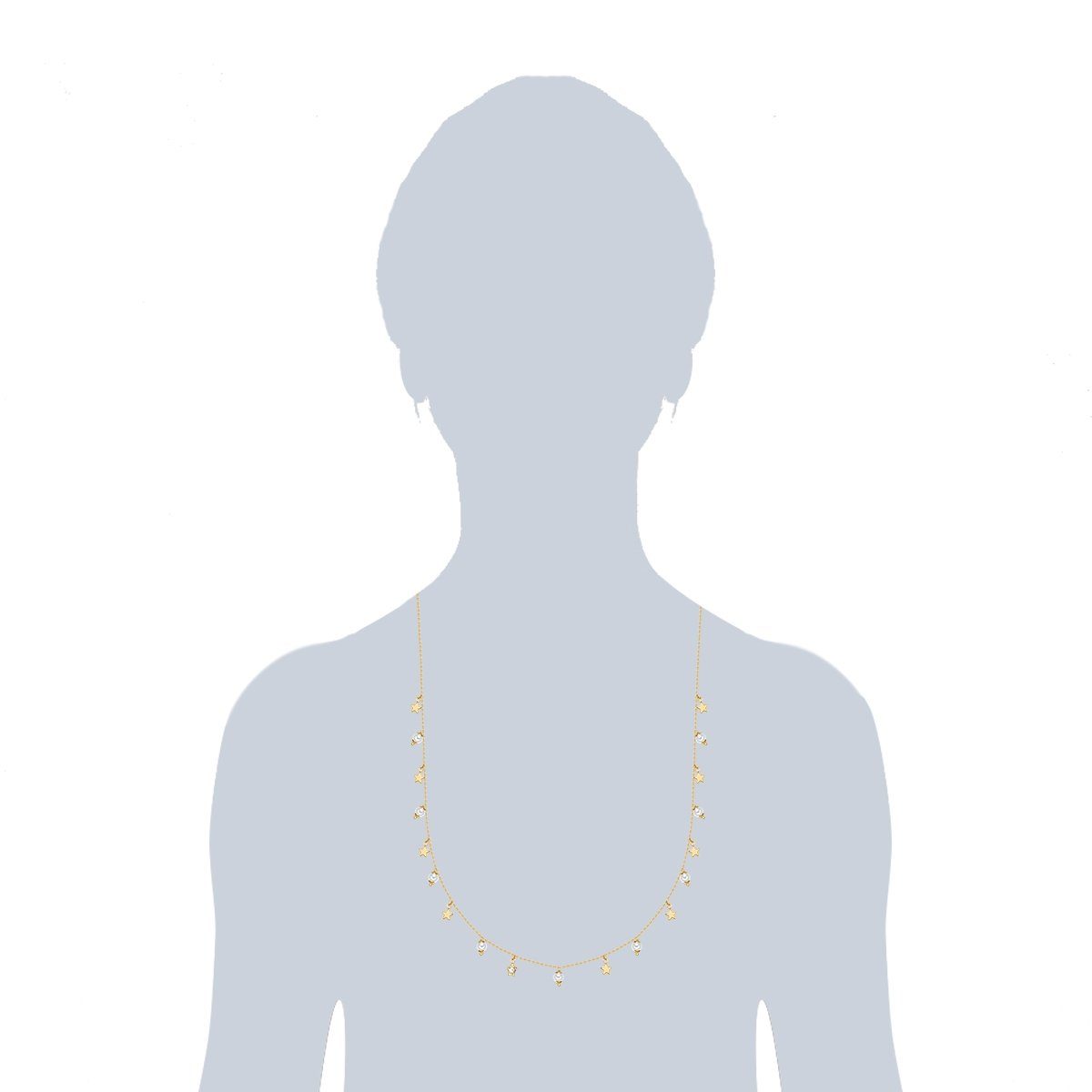 Lulu & Jane Muschelkernperle Perlenkette Kette weiß gelbgold