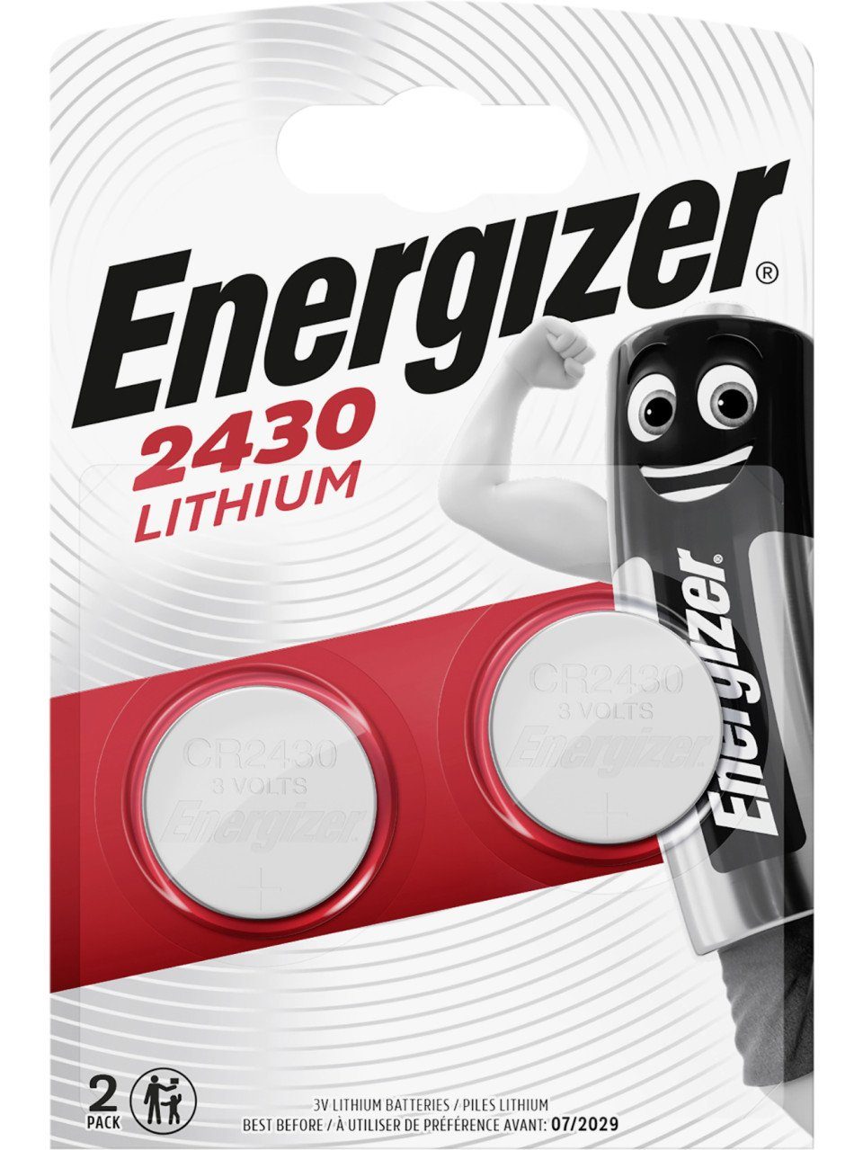 Energizer Knopfzelle CR 2430 Lithium, 3 V, 2er Knopfzelle