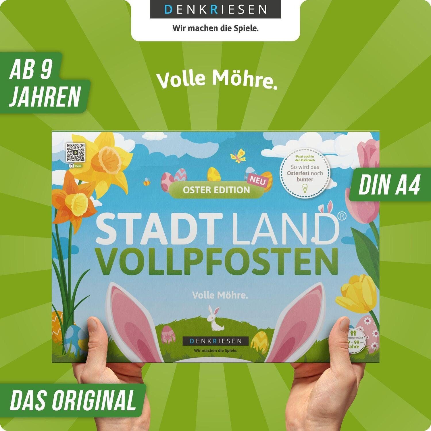 "Volle Denkriesen - - STADT Möhre." LAND OSTER VOLLPFOSTEN® Spiel, EDITION