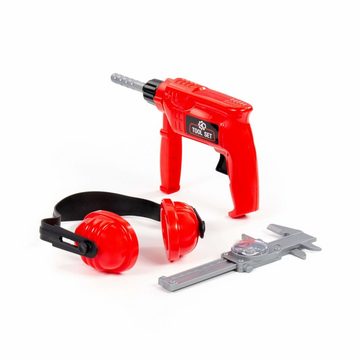 LEAN Toys Kinder-Werkzeug-Set Werkzeugset Ohrenschützer Werkstatt Werkzeug Heimwerker Set Spielzeug