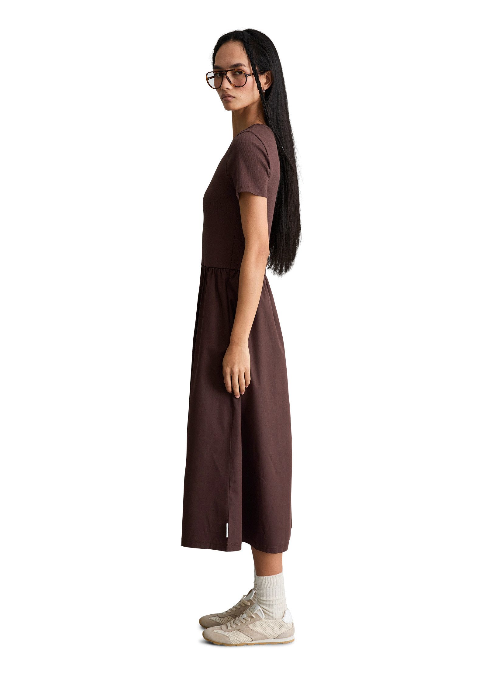Marc O'Polo DENIM Jerseykleid mit Baumwoll-Popelinerock