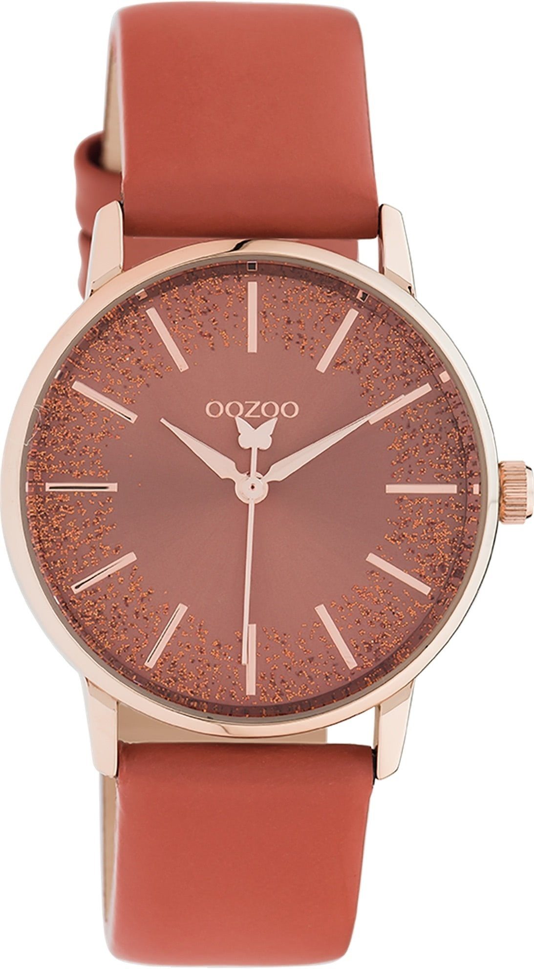 Quarzuhr Oozoo Damen Armbanduhr rot Analog