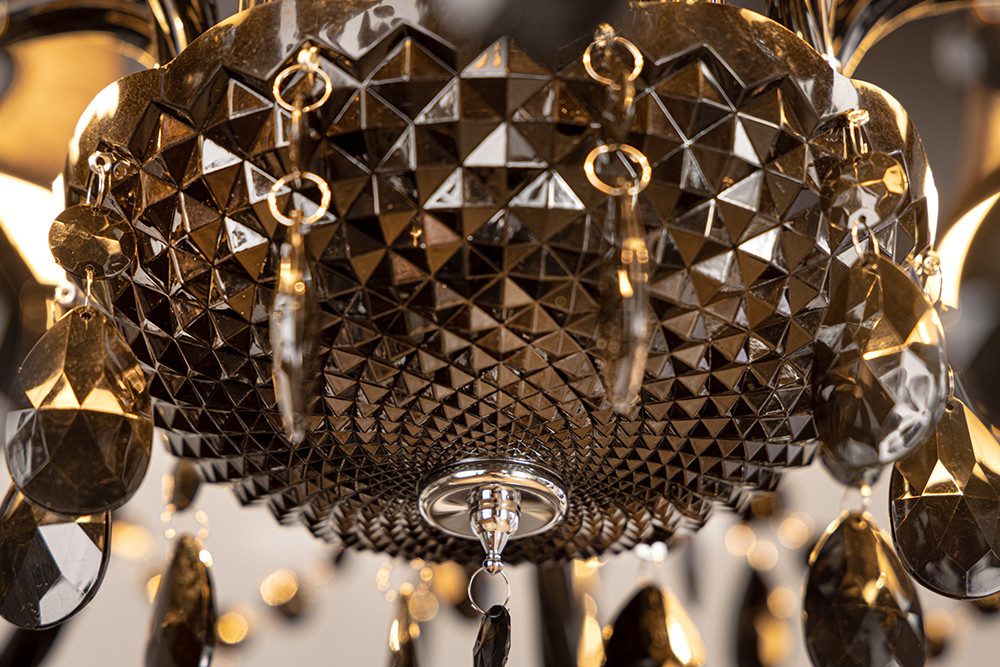 riess-ambiente Kronleuchter BLACK CRYSTAL XL 80cm schwarz · Hängeleuchte mit Kristall-Design, keine besonderen Funktionen, ohne Leuchtmittel, 15-armiger Lüster  – Bild 4 von 5
