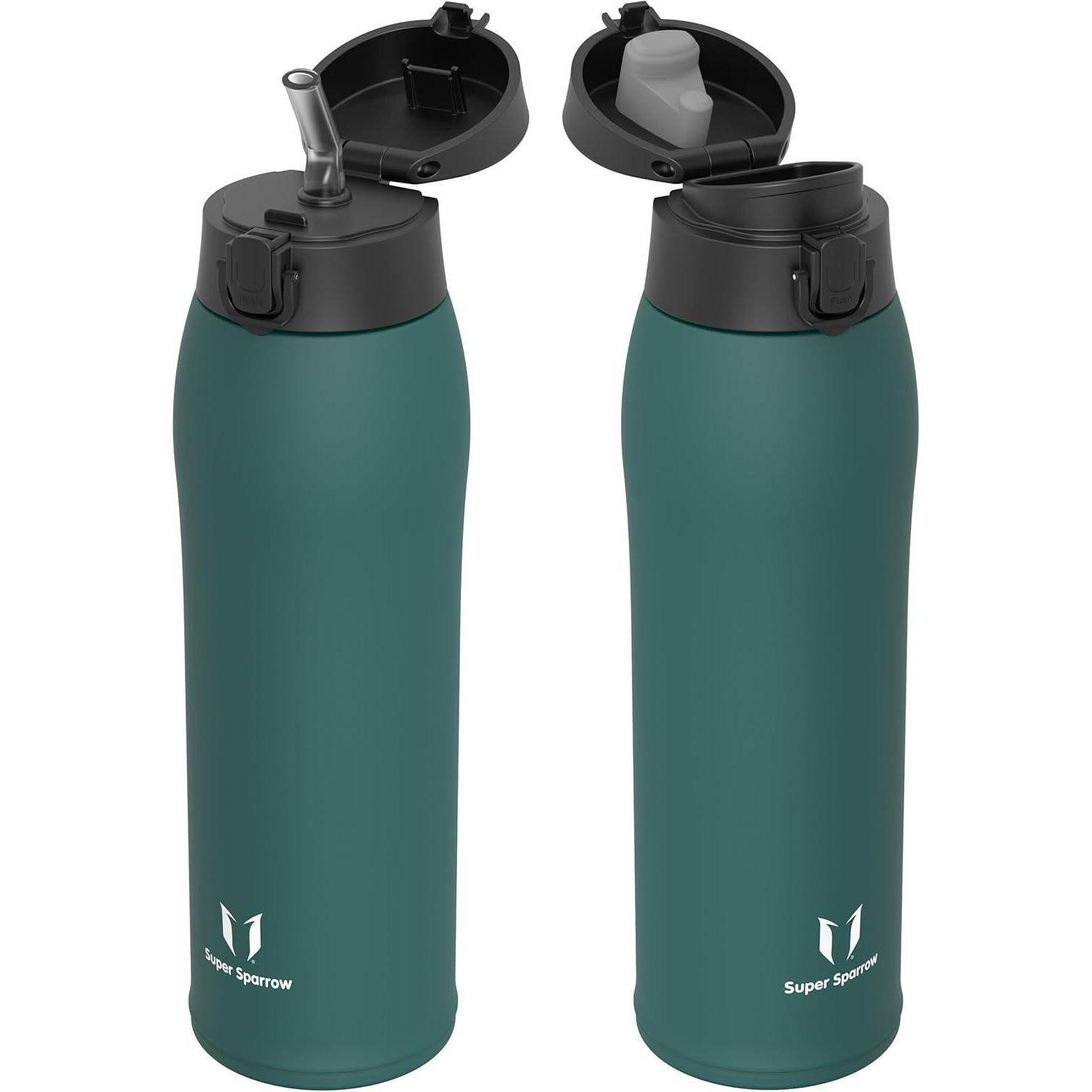 LuxusKollektion Thermoflasche Trinkflasche Edelstahl Thermosflasche 500ml 750ml 950 ml M Dunkelgrün