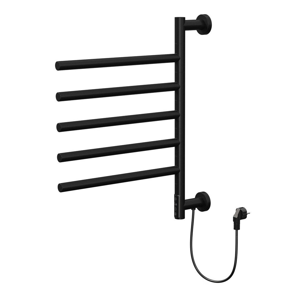 LuxeBath Elektrischer Badheizkörper Handtuchwärmer Elektrisch mit 5 schwenkbaren Armen und Timerfunktion, Handtuchheizkörper 75 Watt 45-60°C 450x622 mm Handtuchhalter Handtucht