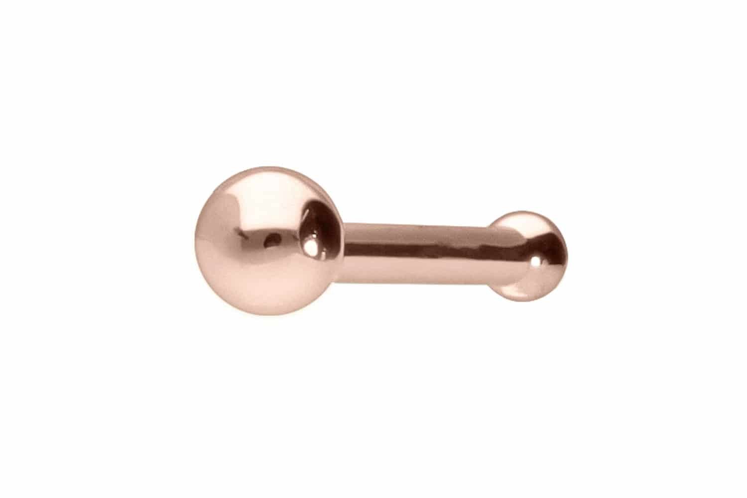 Nasenpiercing 14/18 Karat Gold Nasenstecker Pin 1,5 mm KUGEL