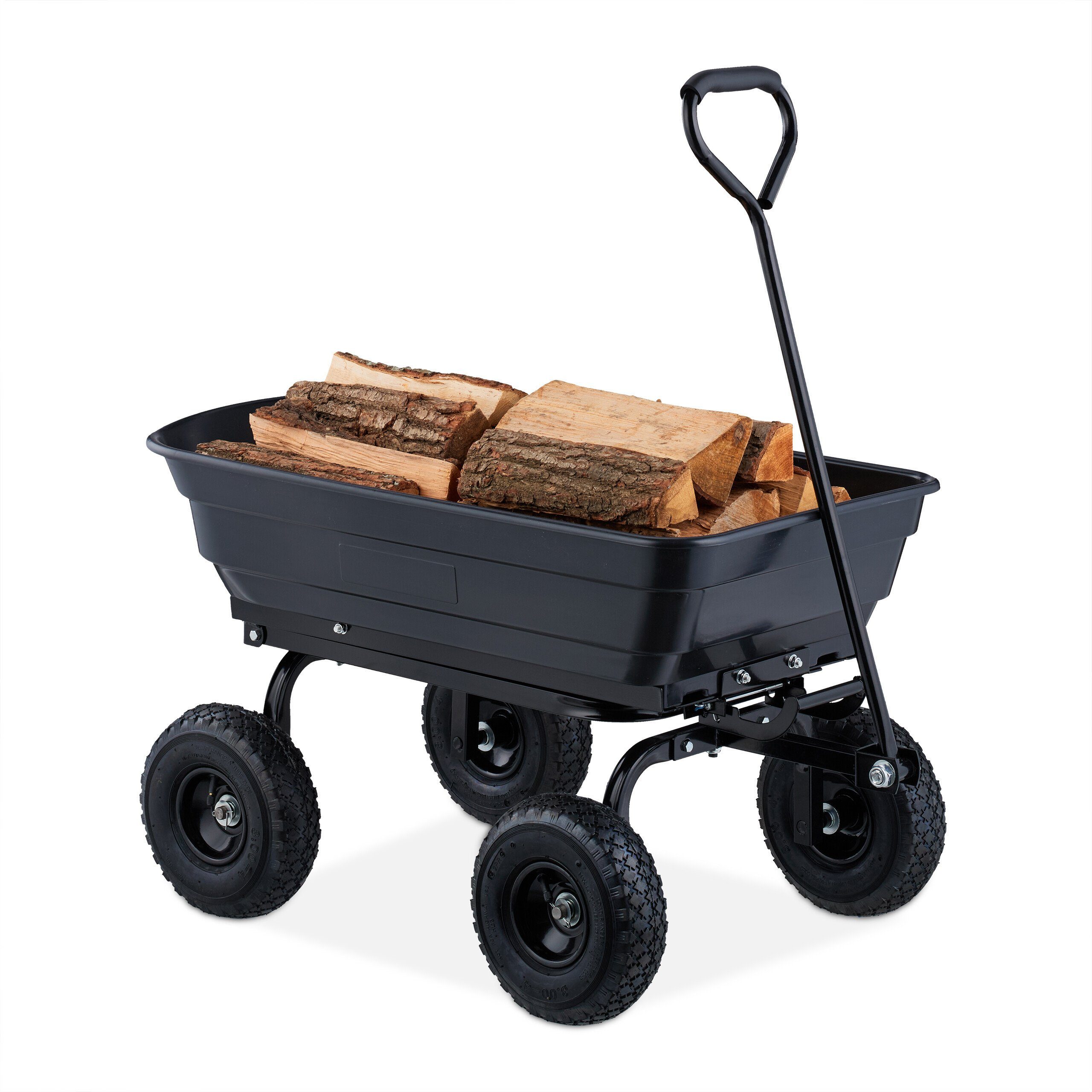 relaxdays Bollerwagen Gartenwagen mit Kippfunktion (1-tlg)