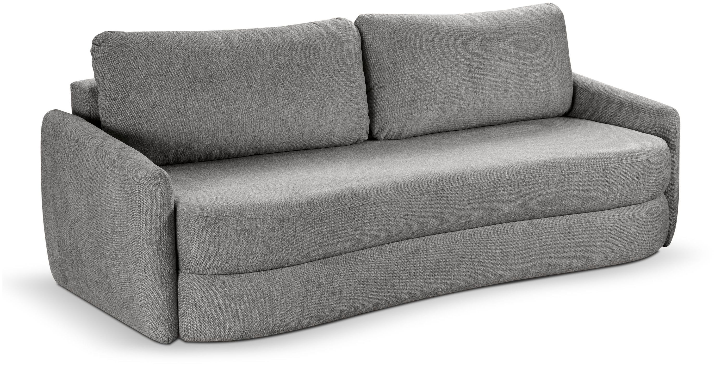 xonox.home Schlafsofa, 3 Sitzer aus Strukturstoff in grau B/H/T: 231x93x108cm