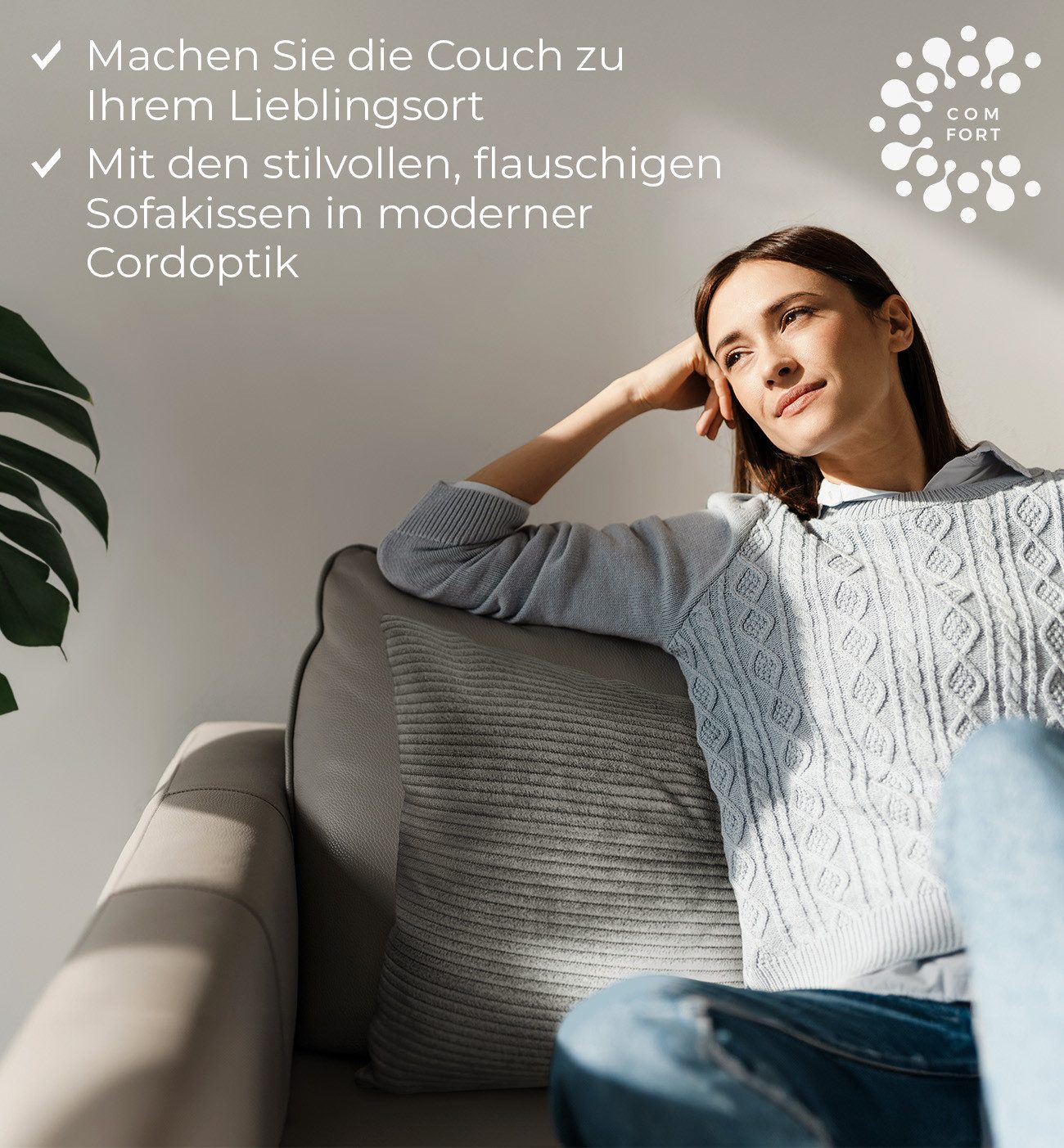 Well B4 Sofakissen mit Füllung und Bezug 2er Set Cord Couchkissen groß 40x60 cm, (2er Set, 2 Stück), regulierbarer Dicke, Zierkissen Kord Bezug, Dekokissen für  – Bild 4 von 5