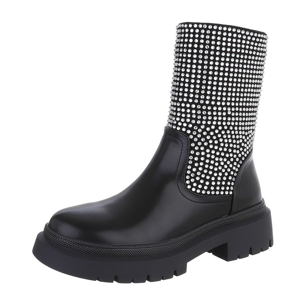 Damen Freizeit Plateaustiefelette