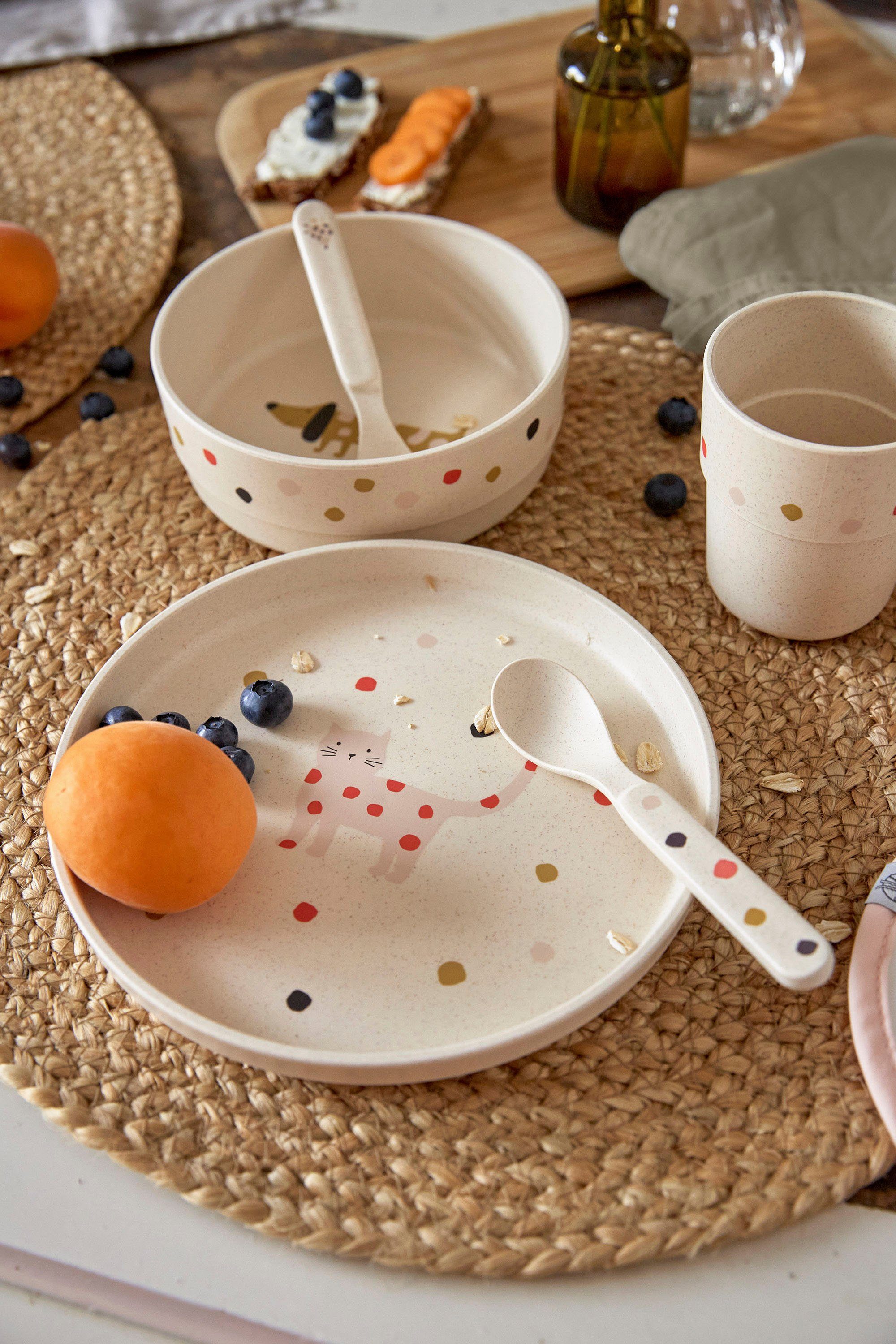 LÄSSIG Kindergeschirr-Set Little Mateys, spicy orange (4-tlg), 1 Personen, Polypropylen