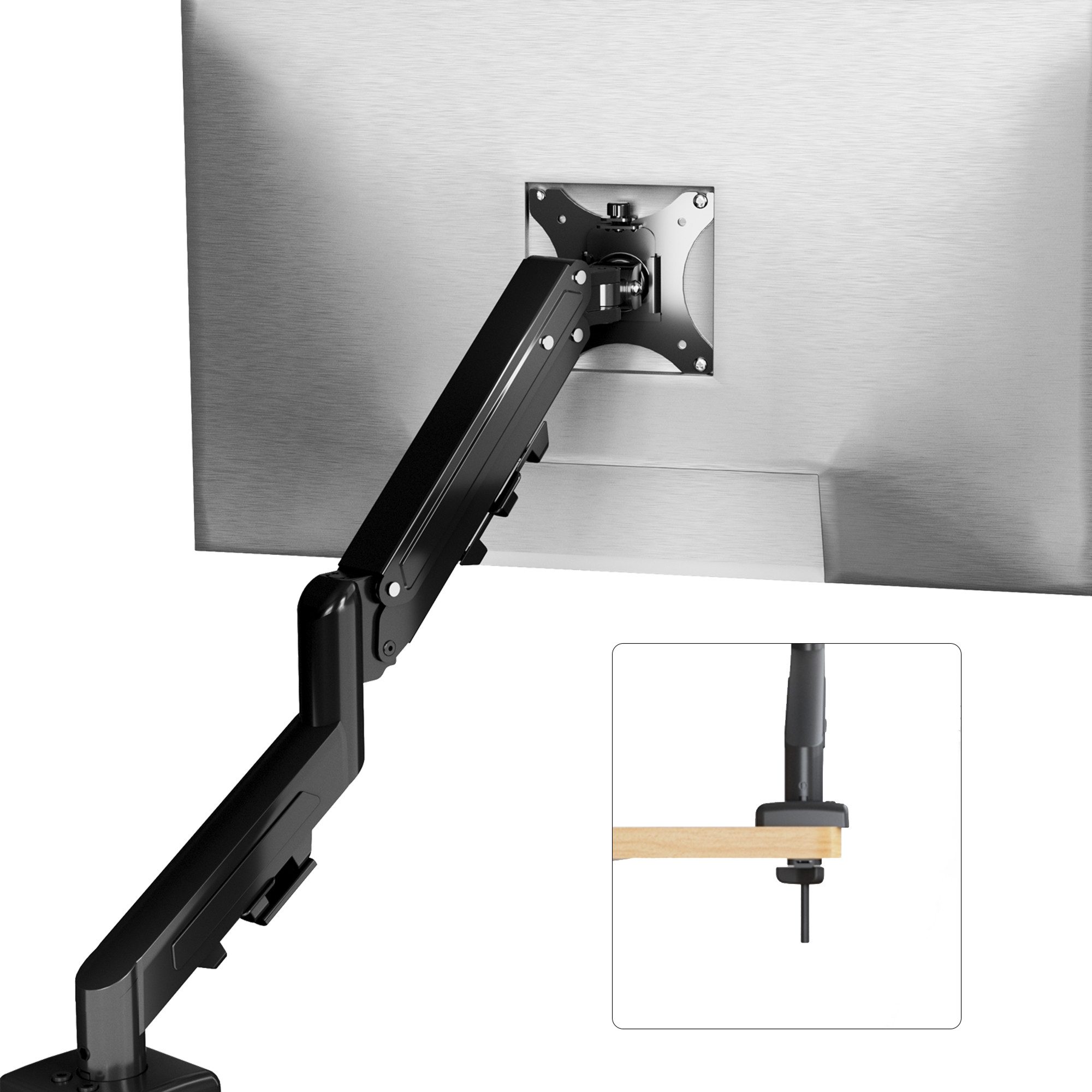 FLEXISPOT Monitorständer Ergonomische Monitorhalterung für Schreibtisch, flexibel verstellbar, (bis 32 Zoll, VESA 75/100 mm, 1-tlg., höhenverstellbar bis 39 cm, ausziehbar bis 50 cm, 360° drehbar,bis 9 kg je Arm)