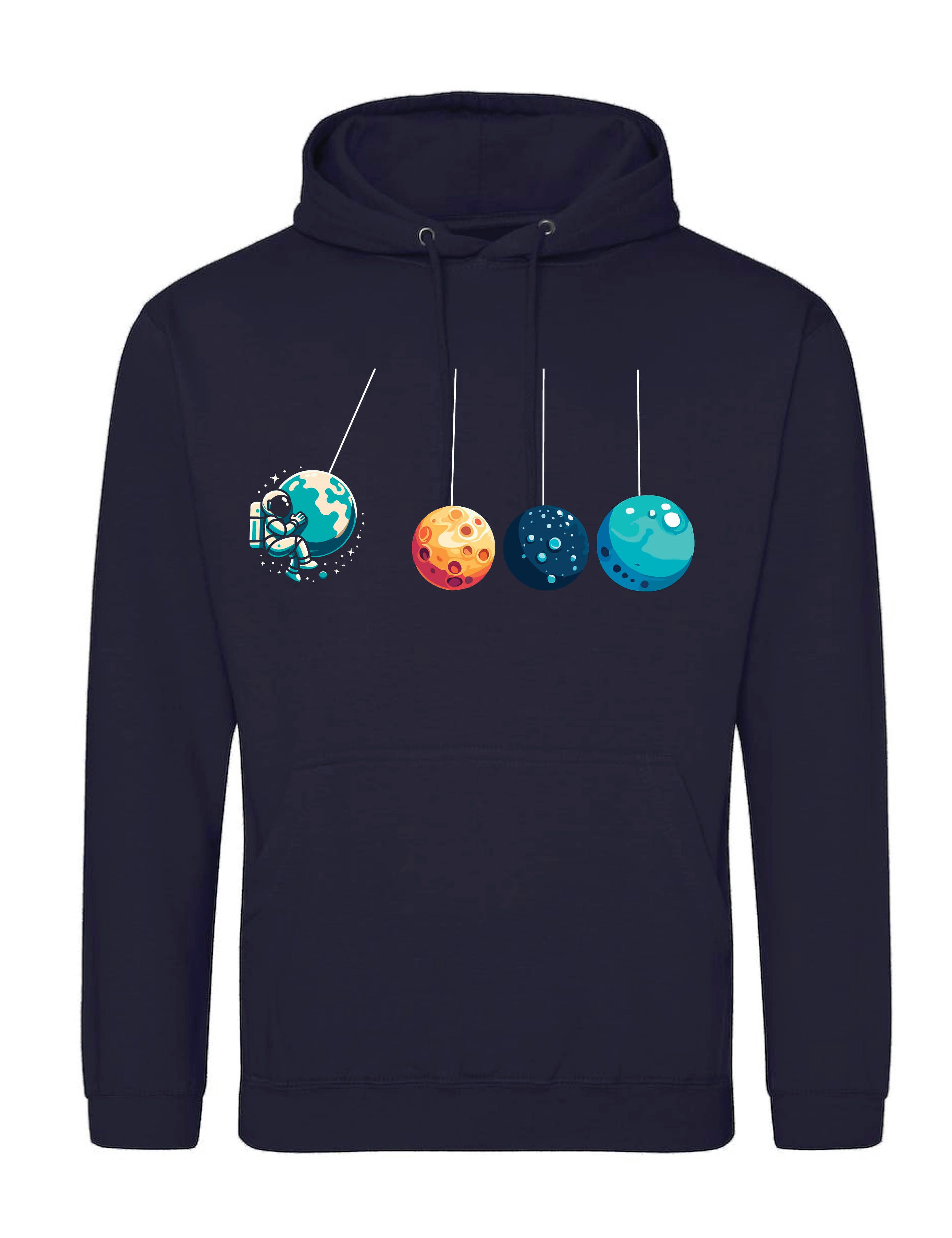 Youth Designz Kapuzenpullover Herren Hoodie Pullover "Planeten" perfekt für die Universum Liebhaber mit trendigem Frontprint