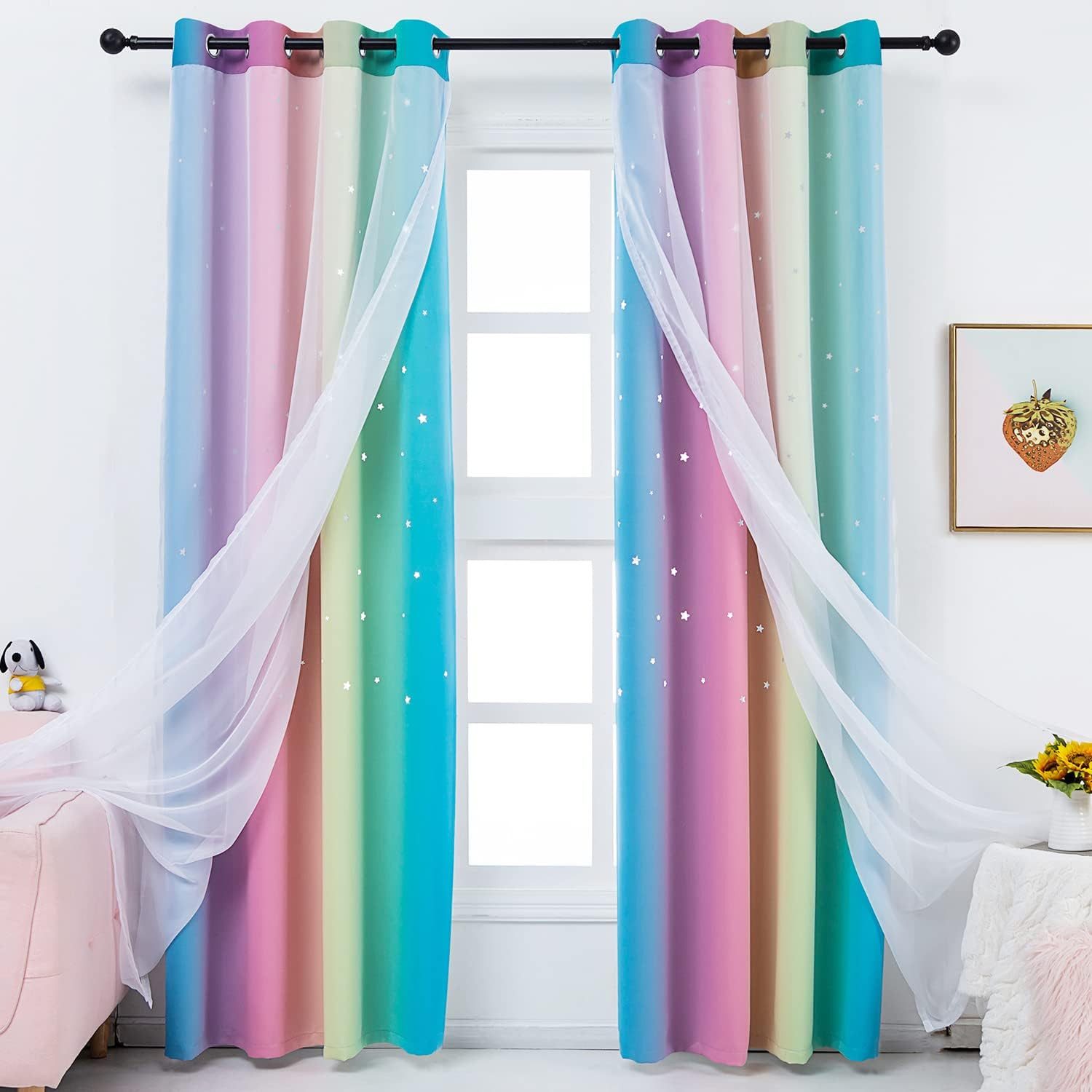 SiviO Vorhang Kinder Verdunkelungsvorhänge mit Sternen-Ombre-Design, günstig online kaufen