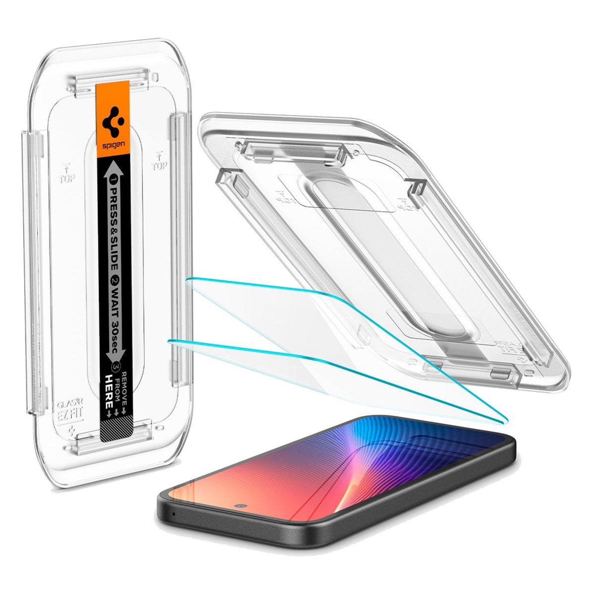 Spigen Displayschutzglas Spigen Displayschutzfolie 2er-Pack + Applicator Google Pixel 9A, 2 Stück