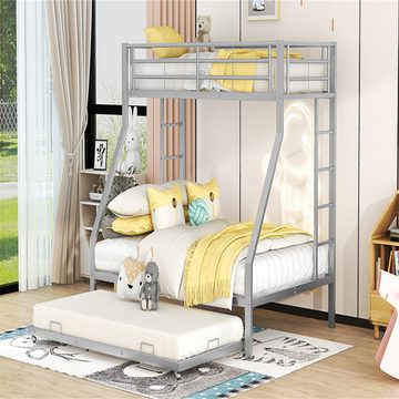XDeer Etagenbett Etagenbett, Metallbett mit ausziehbarem Bett,mit Leiter, beiden Seiten für Kinder, Jugendliche, Erwachsene