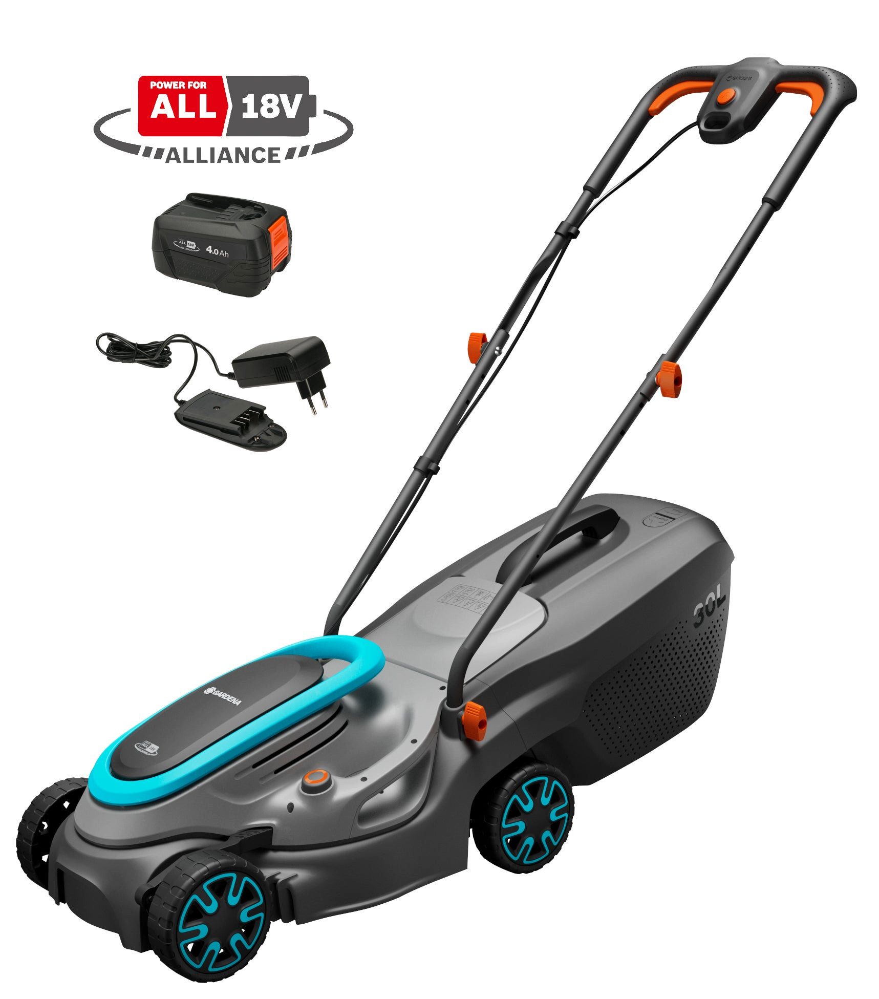 Akkurasenmäher PowerMax 32/18V P4A Ready-To-Use Set