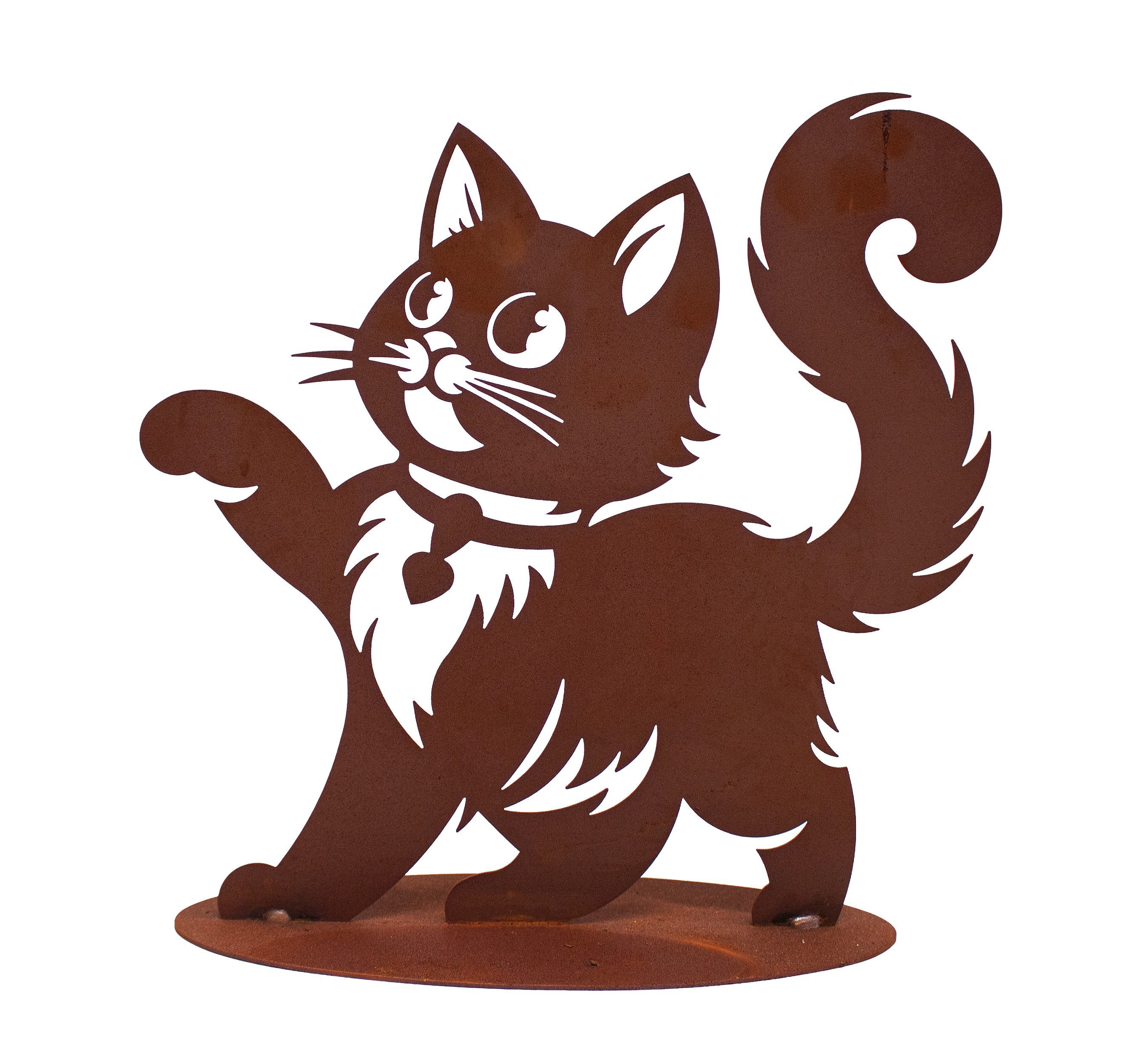 Ferrum Art Design Gartenfigur Edelrost Metall Rostoptik Gartendeko Figur Stecker Ferrum Katze Bella