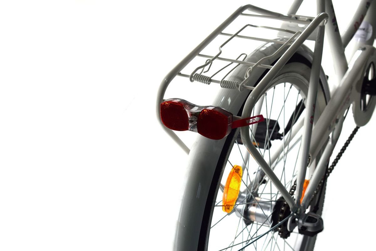 T&Y Trade City Bike 26 Inch Girls Women's City Bicycle 3-Speed ​​Nexus Reflex White, 3-Speed ​​Shimano, Hub Gears, Coaster Brake, Luggage Rack, Lights, 3 Nexus Speed, Kickstand, Basket