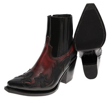 Sendra Boots 16598 Negro Rojo Damen Wersternstieflette Stiefelette