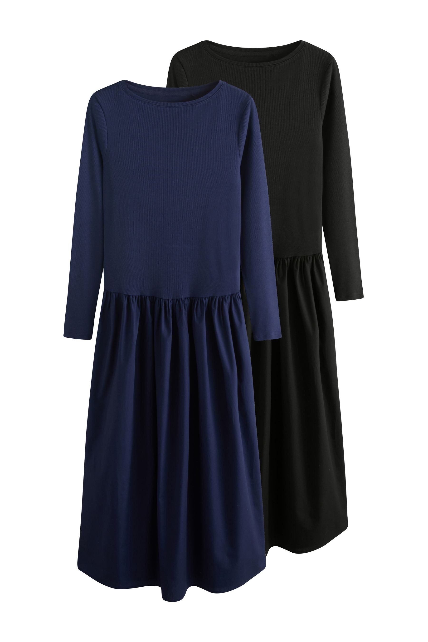The Set Jerseykleid The Set Langarmkleider mit tiefer Taille, 2er-Pack (2-t günstig online kaufen